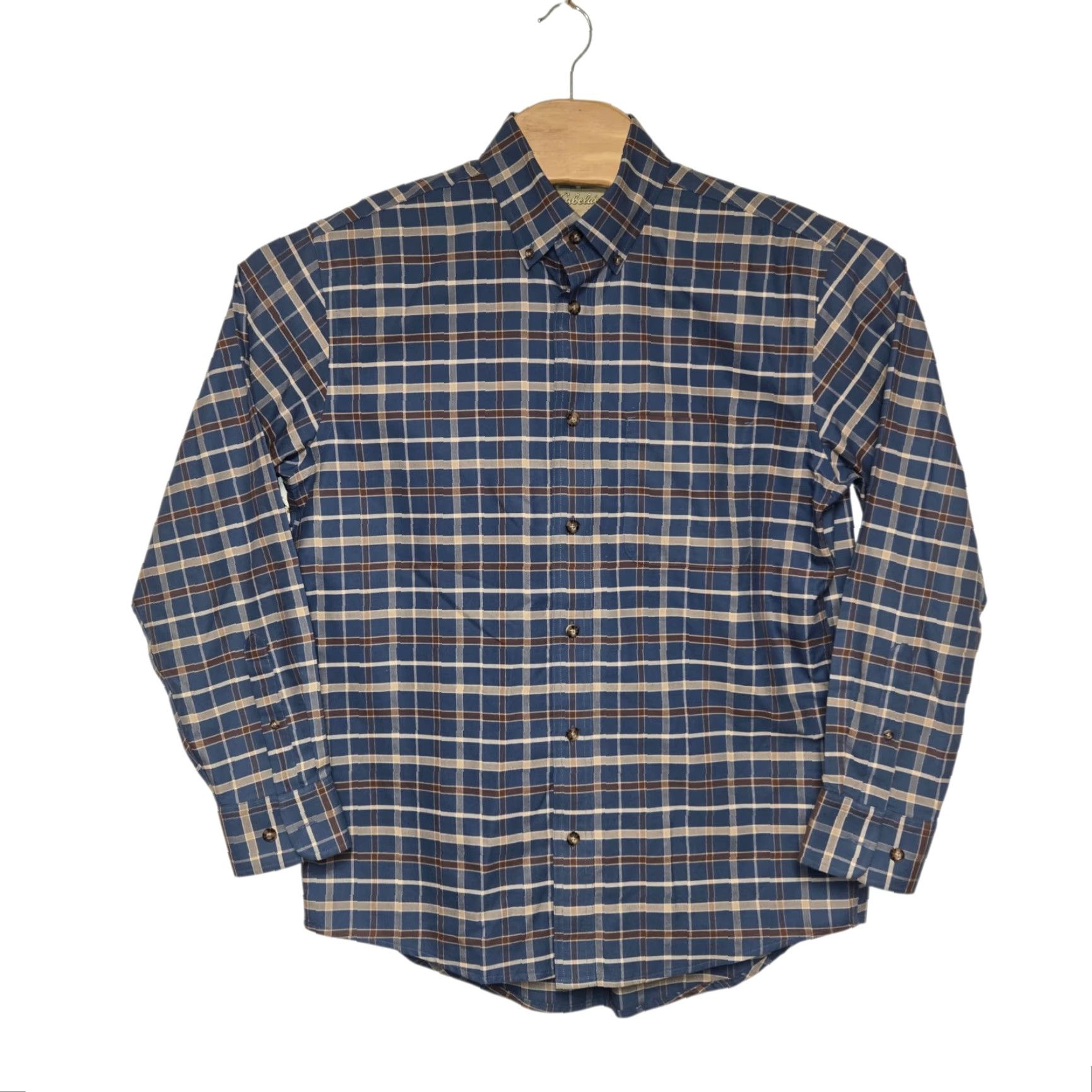 Vintage Cabela's Shirt Men's M Plaid Long Sleeve Button-Up with Pockets NWOT Outdoor Camp Casual Workwear Blue Size US M / EU 48-50 / 2 - 2 Thumbnail