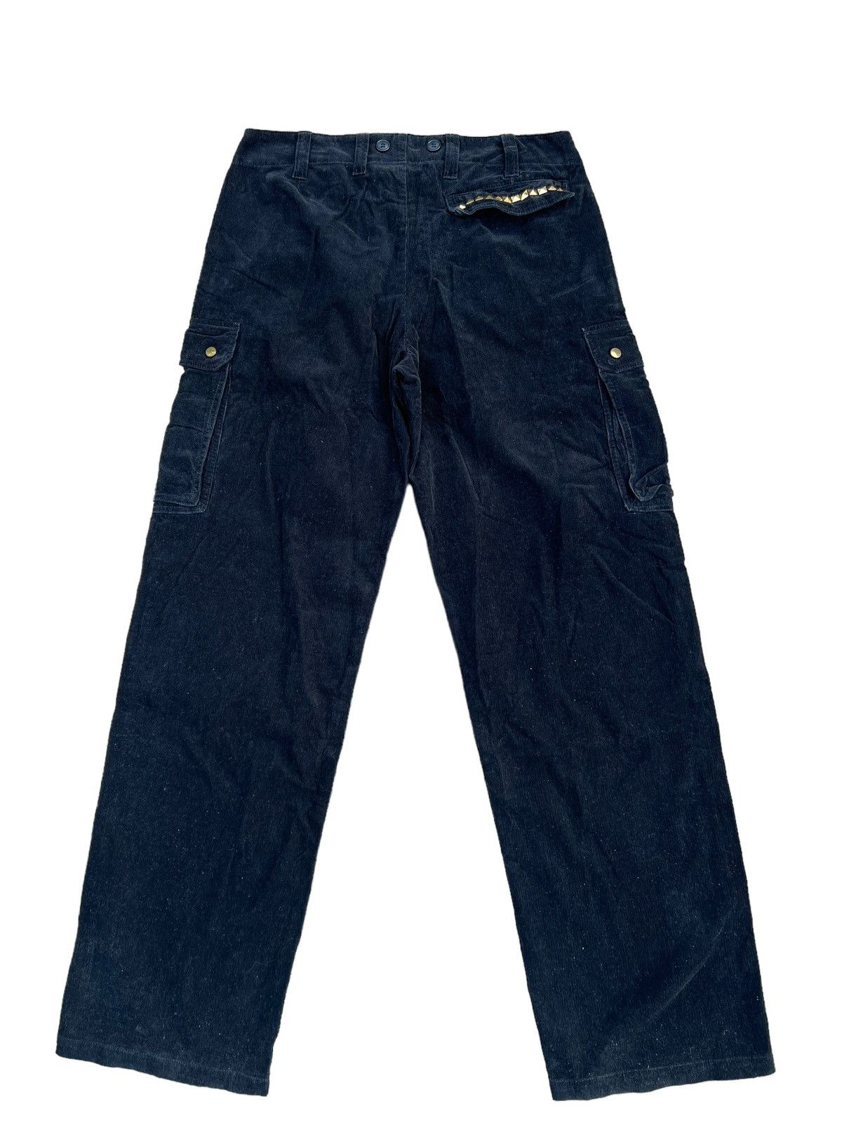 Vintage Tyrian Purple Japan Rivet Black Corduroy Cargo Trouser Pant Size US 30 / EU 46 - 2 Thumbnail