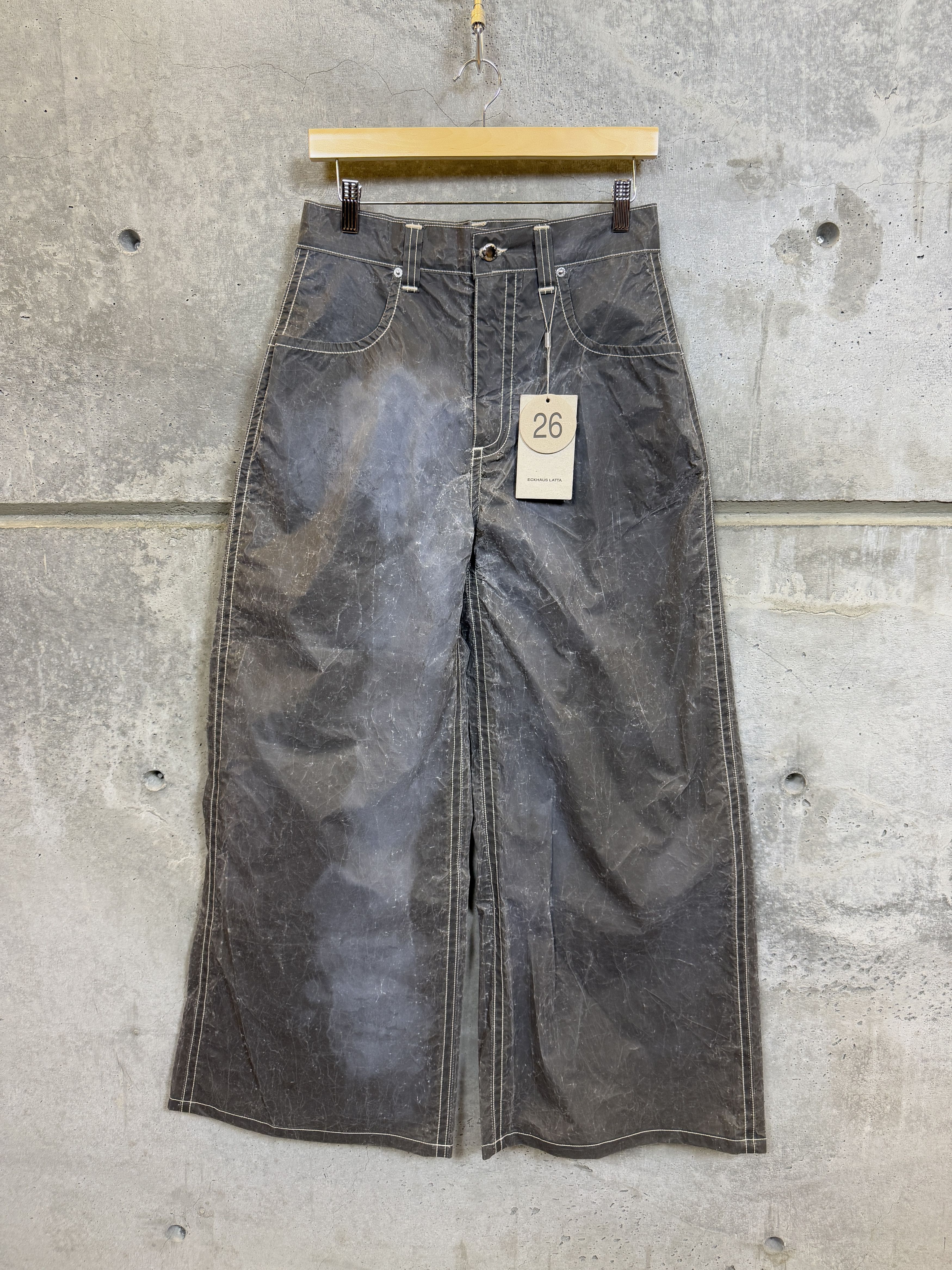 Eckhaus Latta $575 Eckhaus Latta Paper Ultra Wide Leg Jeans Size US 26 / EU 42 - 5 Thumbnail