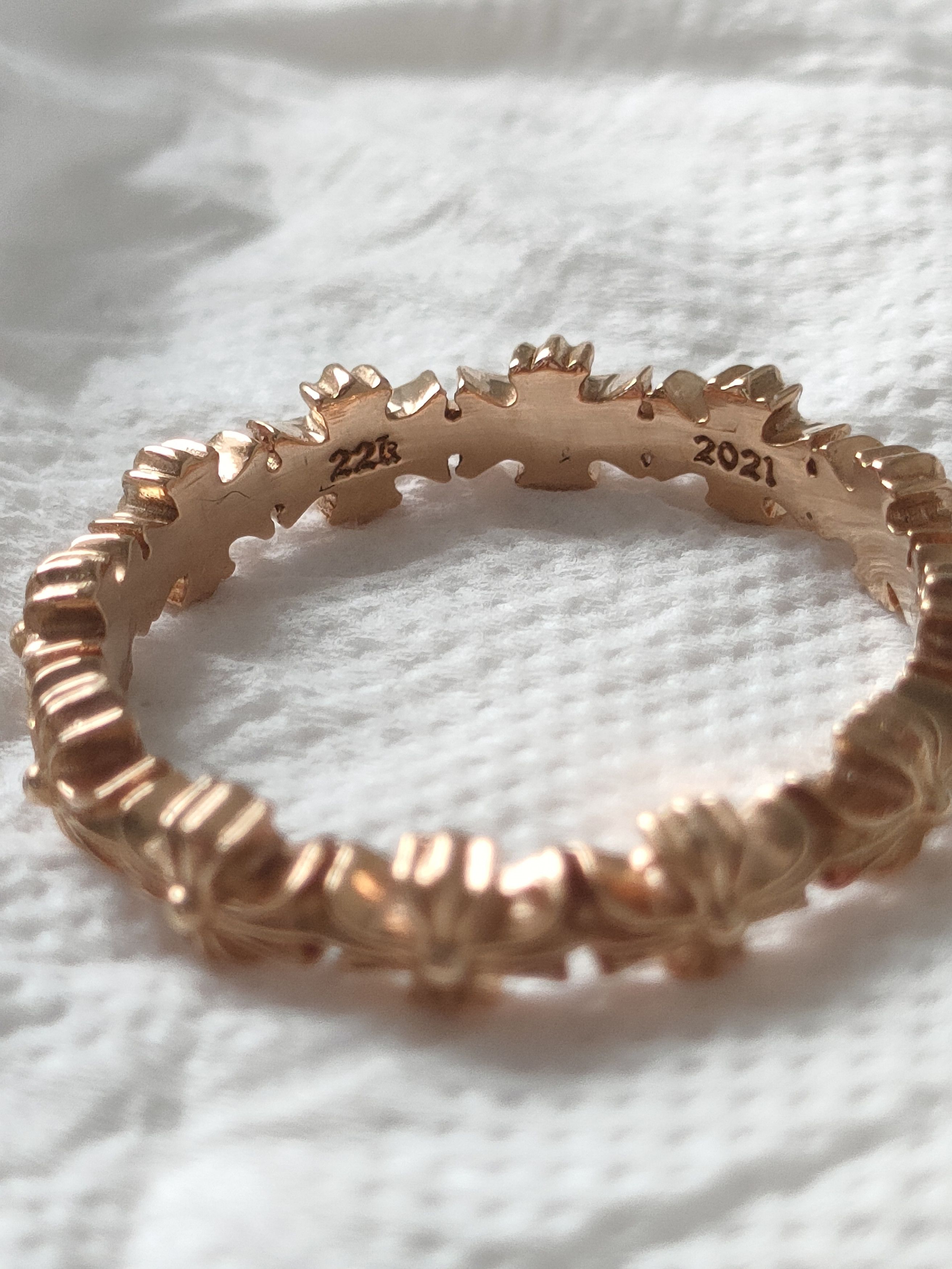 Chrome Hearts Chrome Hearts 22K Gold Tiny E Plus Band Ring Size ONE SIZE - 7 Thumbnail