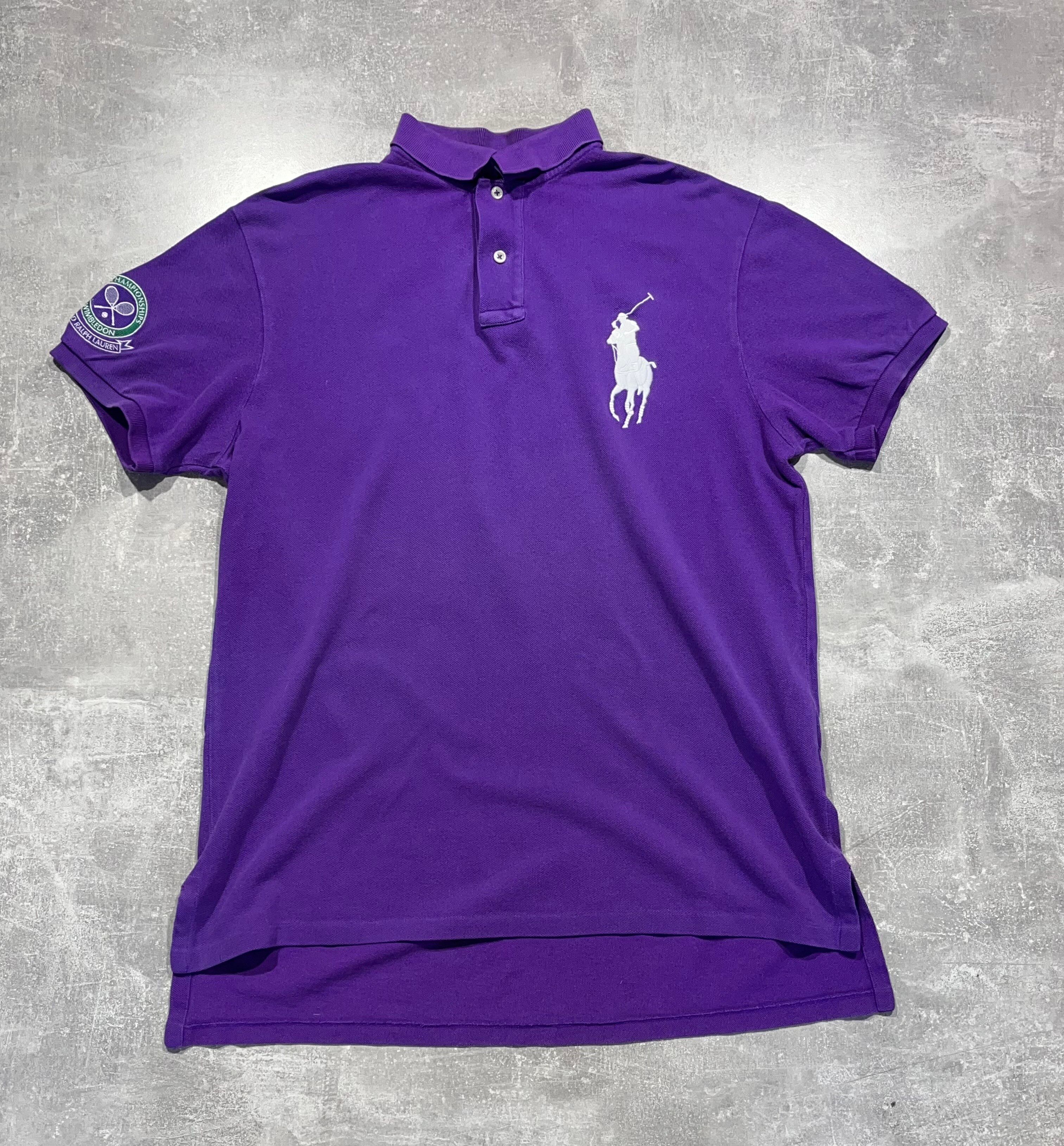 Pre-owned Polo Ralph Lauren X Vintage Polo Ralph Laurent T-shirt Big Logo Y2k Style In Purple