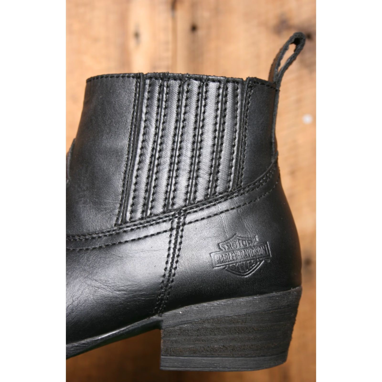 Harley Davidson HARLEY-DAVIDSON Curwood Black Leather 4.5" Short Western Boots Sz. 7M Womens Size 28" / US 6 / IT 42 - 7 Thumbnail