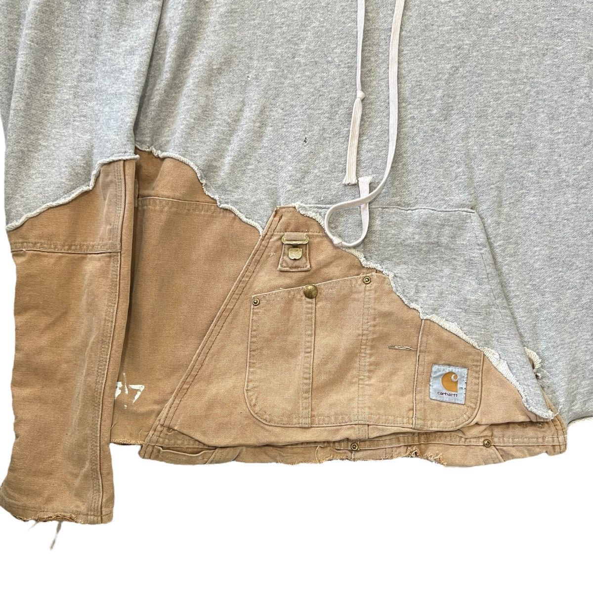 Greg Lauren Greg Lauren Grey Fleece / Carhartt Rework Hoodie Size 3 Size US M / EU 48-50 / 2 - 2 Thumbnail