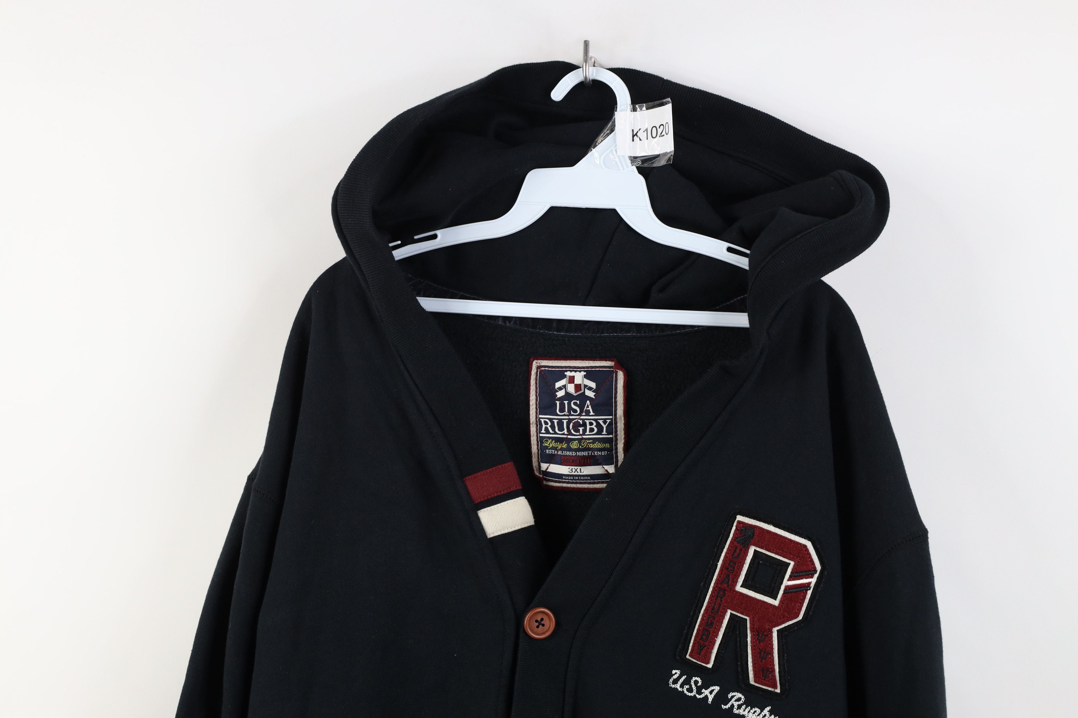 Vintage Y2K Dapper Heavyweight Hooded Rugby Cardigan Sweatshirt Size US XXL / EU 58 / 5 - 2 Thumbnail