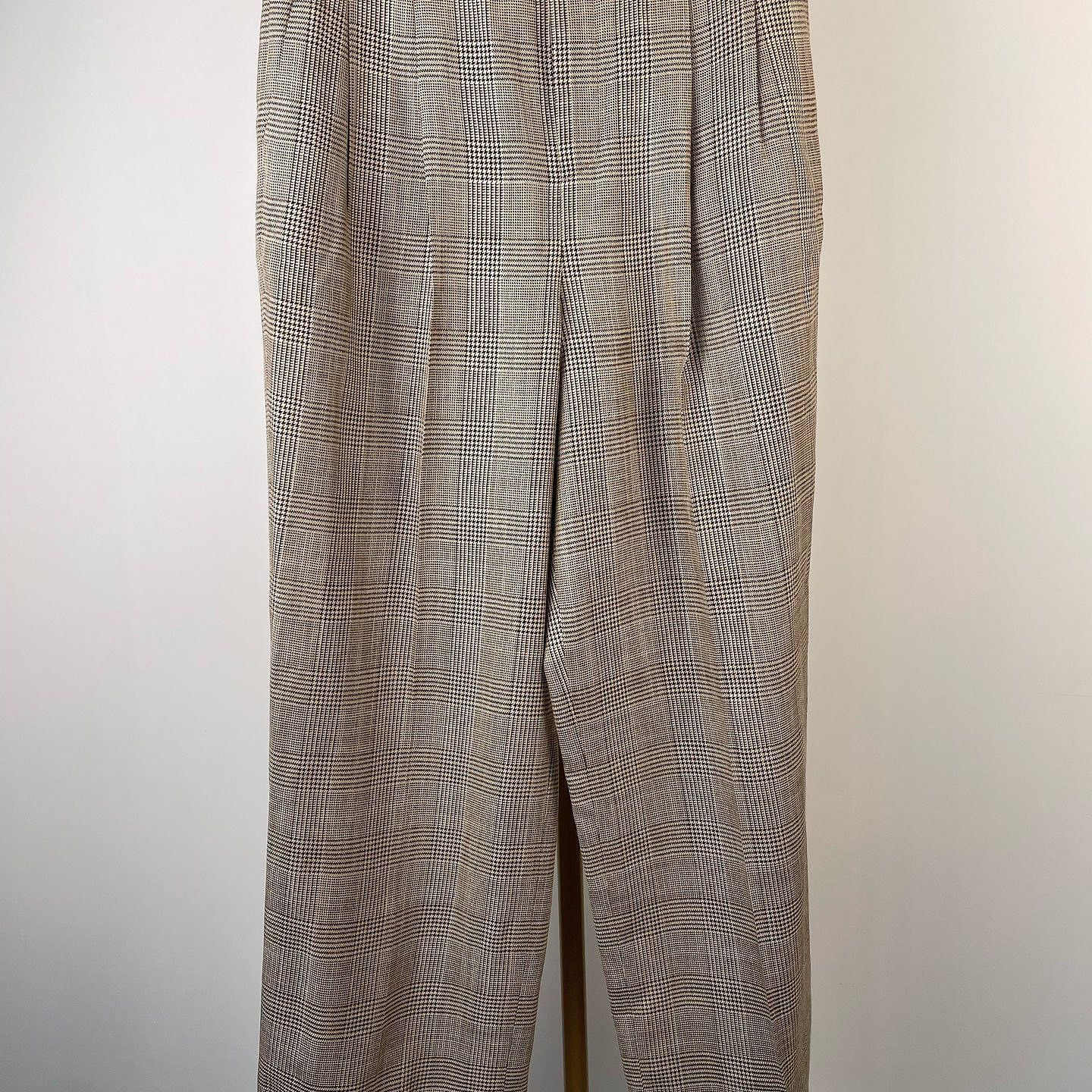 Celine CELINE Plaid Silk Blend Pants Size 38 Size 27" / US 4 / IT 40 - 1 Thumbnail