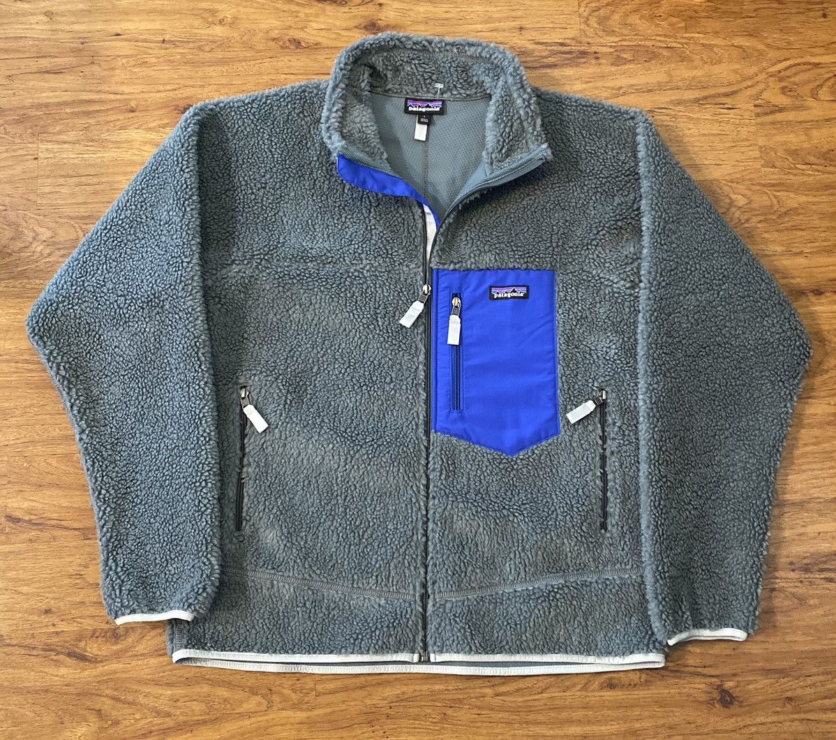 image of Patagonia Sherpa Jacket Fleece Charcoal Gray Blue Men's L in Grey (Size Large)