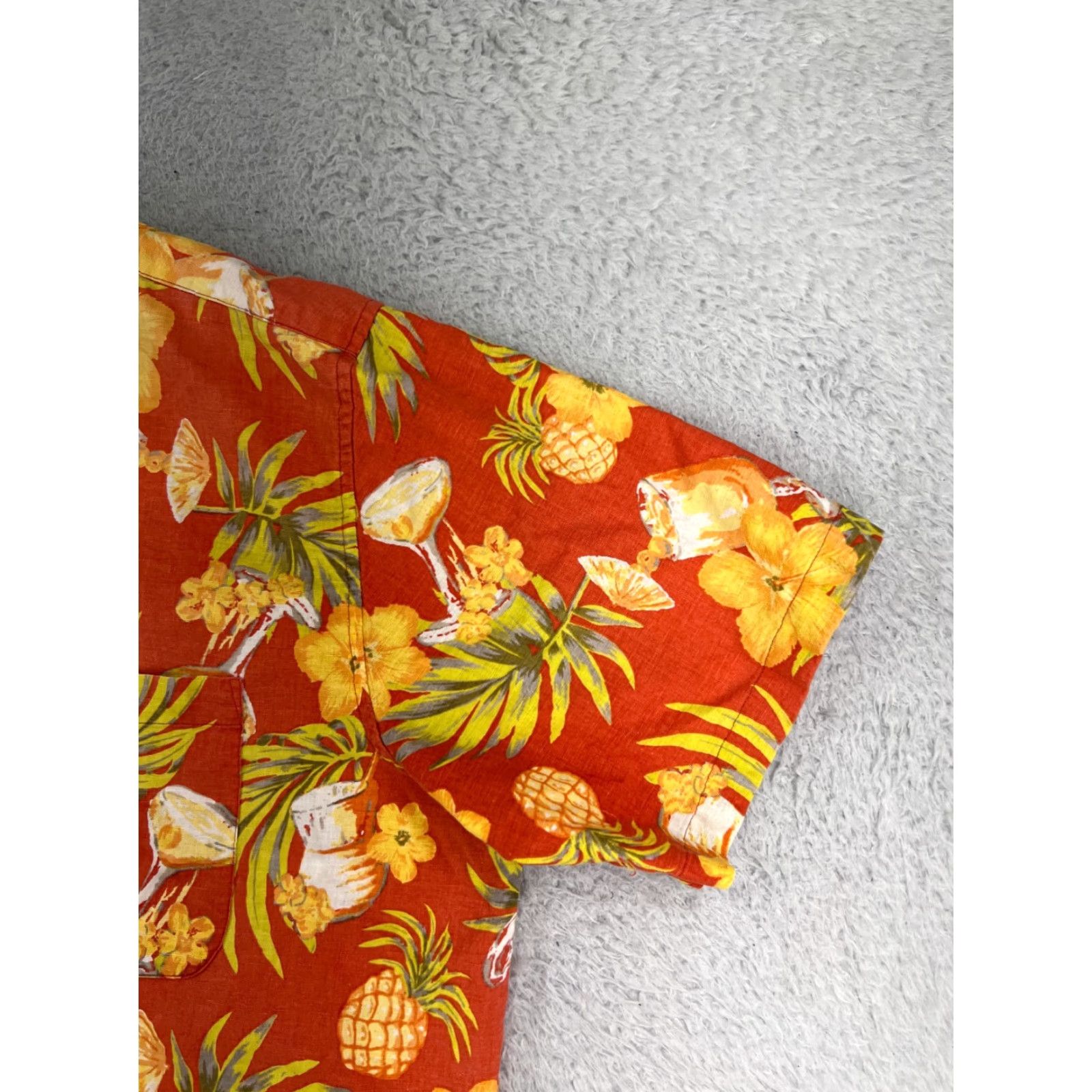 High Sierra High Sierra Shirt Mens Extra Large Red Yellow Floral Cocktail Pineapple Linen Size US XL / EU 56 / 4 - 4 Thumbnail