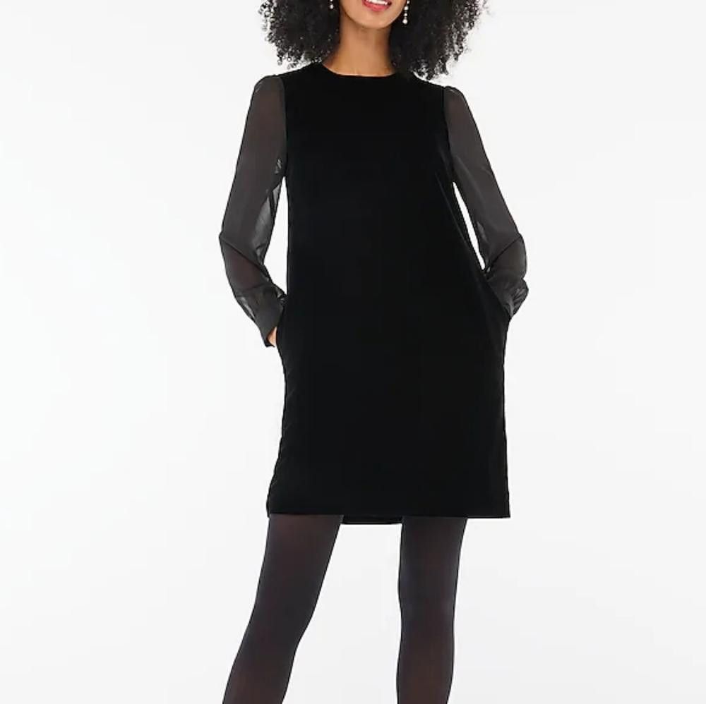J.Crew J Crew Velvet Mini Dress Size XS / US 0-2 / IT 36-38 - 1 Thumbnail