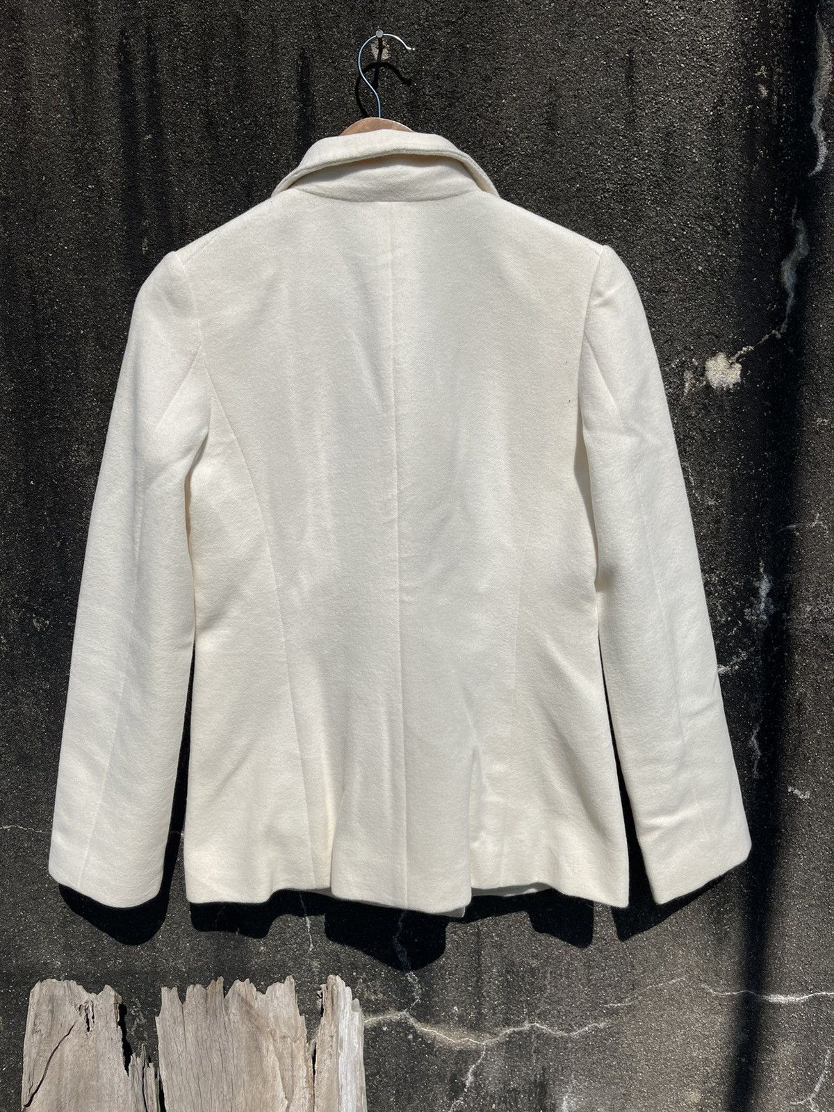 Designer Michel Klein Paris WKMK White Wool Blend Jacket Size S / US 4 / IT 40 - 11 Thumbnail