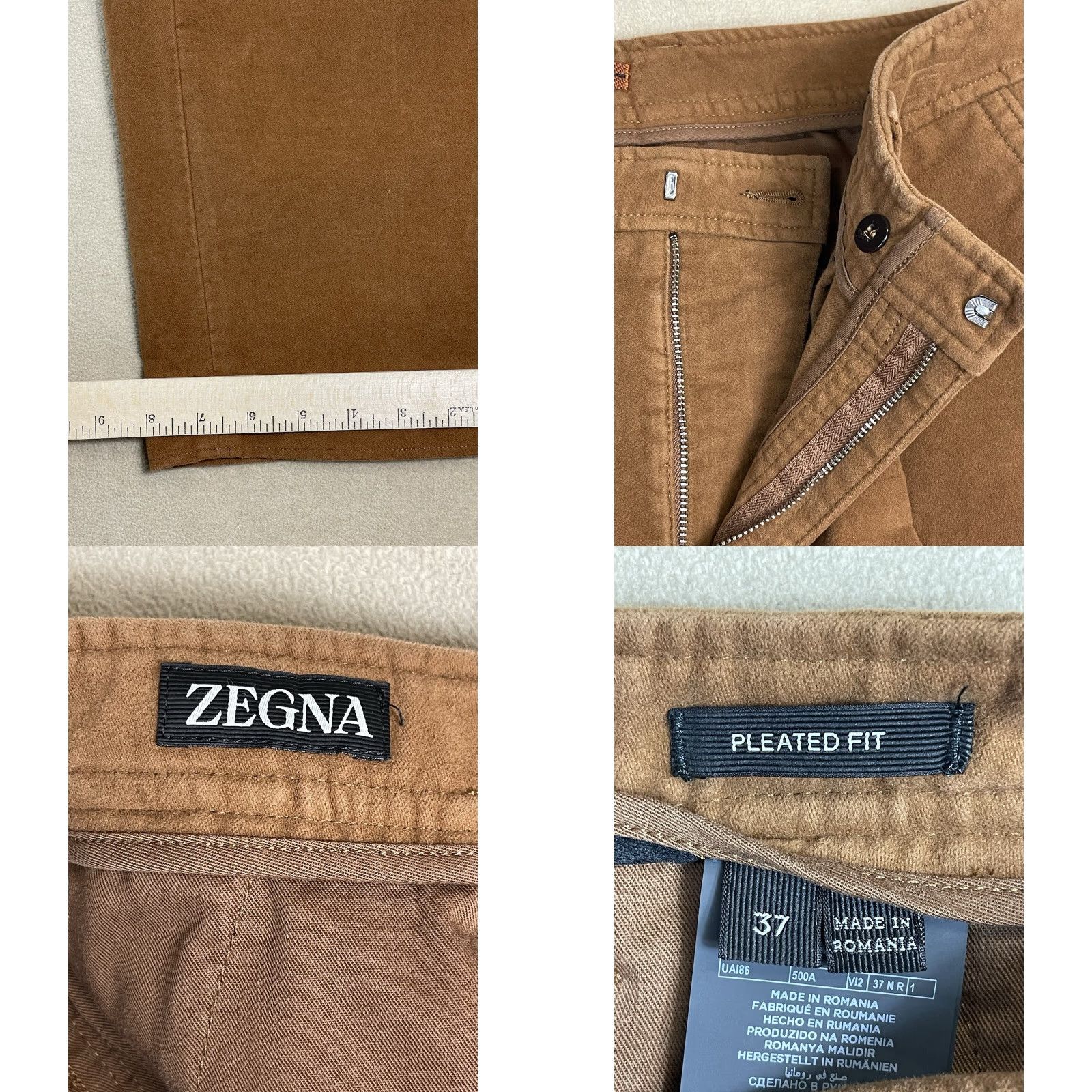 Ermenegildo Zegna Zegna Pants Mens 37 Brown Plated Casual Luxury Designer Pant Adult NWT Size US 37 - 8 Thumbnail