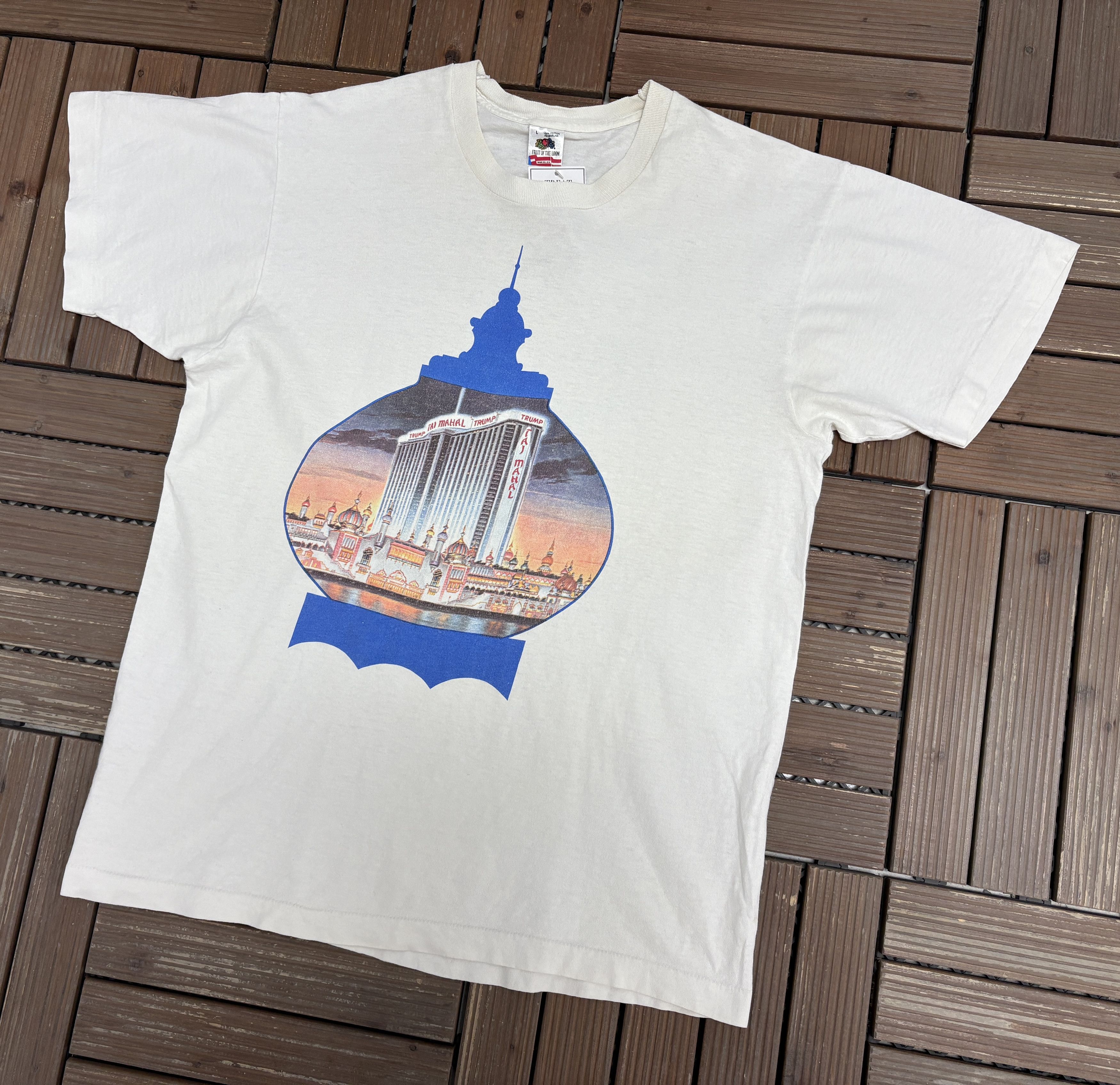 Vintage Trump Taj Mahal Casino & Resort Vintage White Tee Size US L / EU 52-54 / 3 - 3 Thumbnail