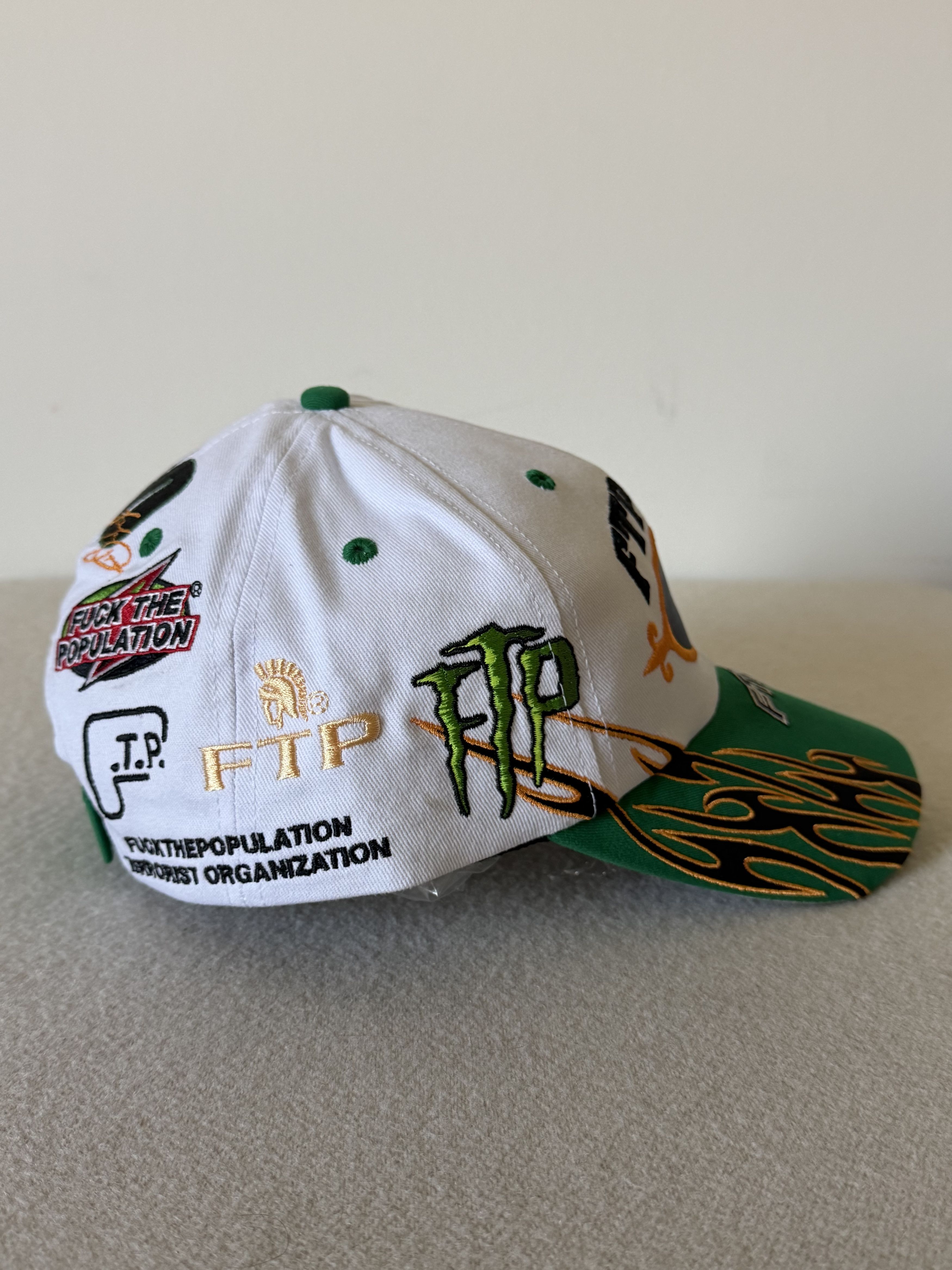 Fuck The Population FTP Raceway 6 Panel Hat in White Size ONE SIZE - 3 Thumbnail