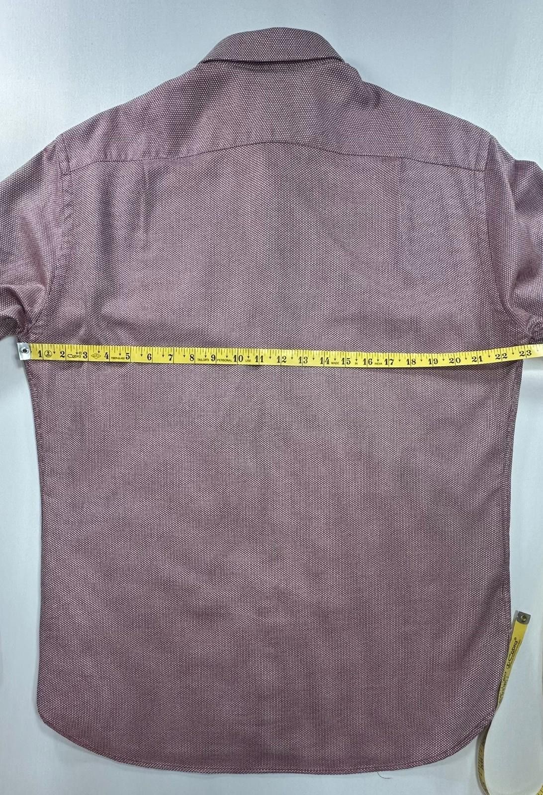 Other Hammer Made Pin Check Cotton Button Up Red Mens L 16.5 Size US L / EU 52-54 / 3 - 4 Thumbnail
