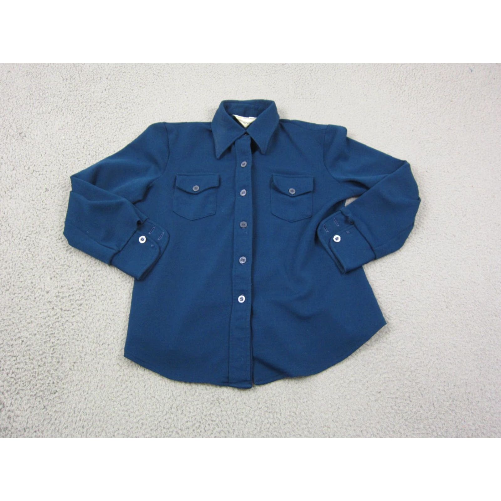 JCPenney VINTAGE JC Penney Shirt Womens M Blue 90s Western Button-Up Workwear Casual Cotton Canvas Pockets Button Size M / US 6-8 / IT 42-44 - 2 Thumbnail