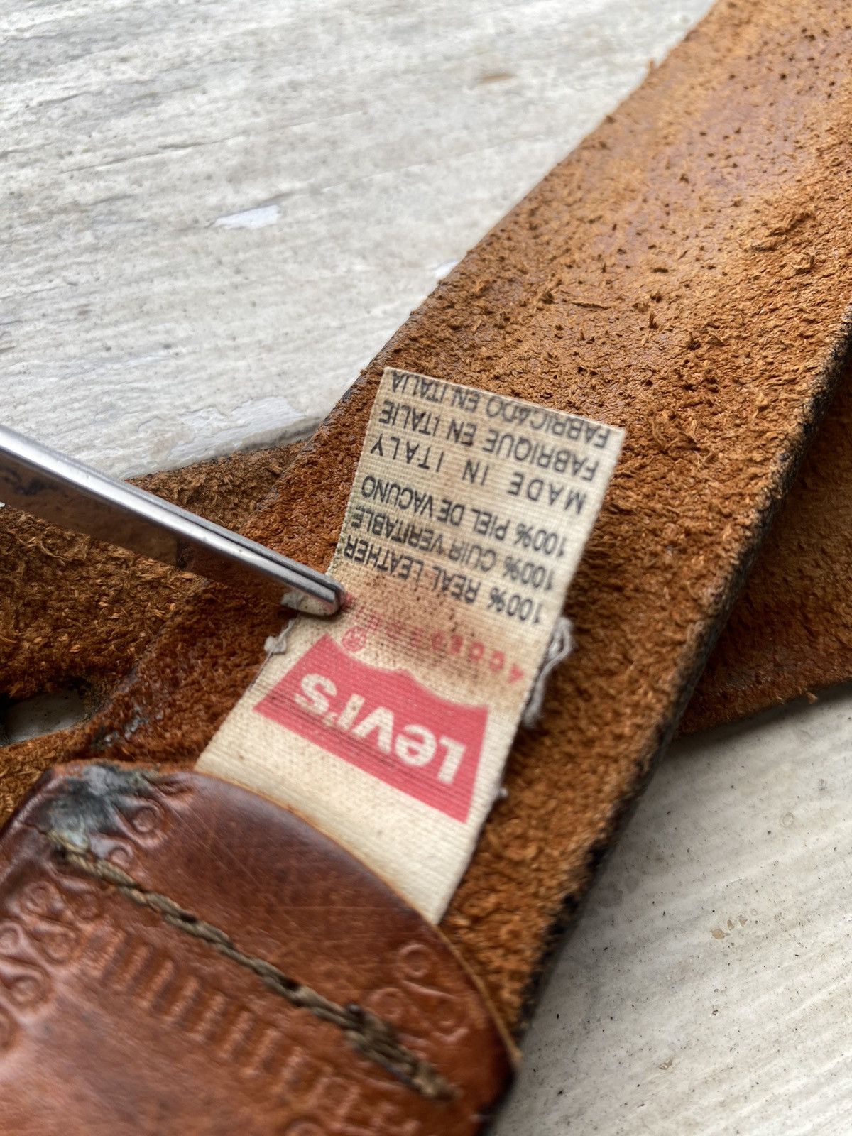 Levi's × Levi's Vintage Clothing × Vintage Cowboy 90s Levi’s Leather Black Belt Made In Italy Size ONE SIZE - 7 Thumbnail