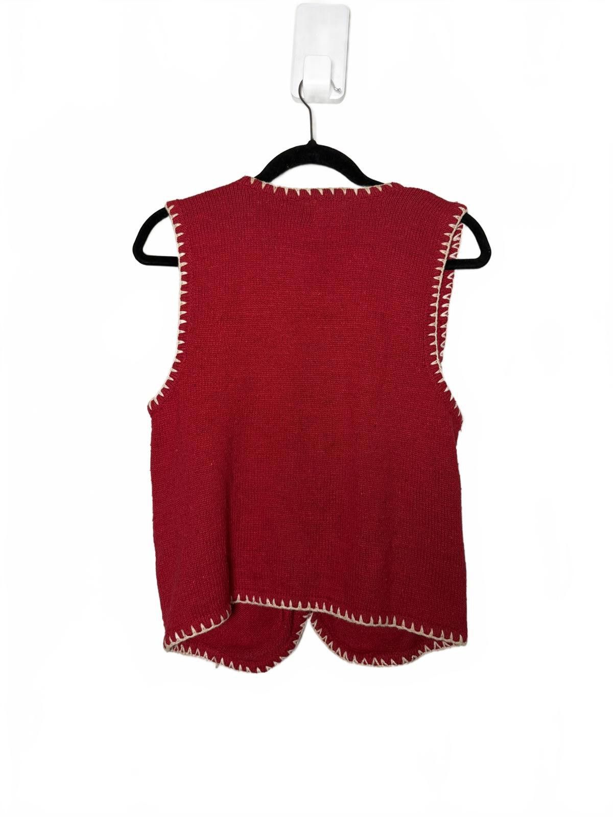 Ivy Park Red Knit Women's Sweater Vest with Embroidered Trim and Pock Size S / US 4 / IT 40 - 4 Thumbnail