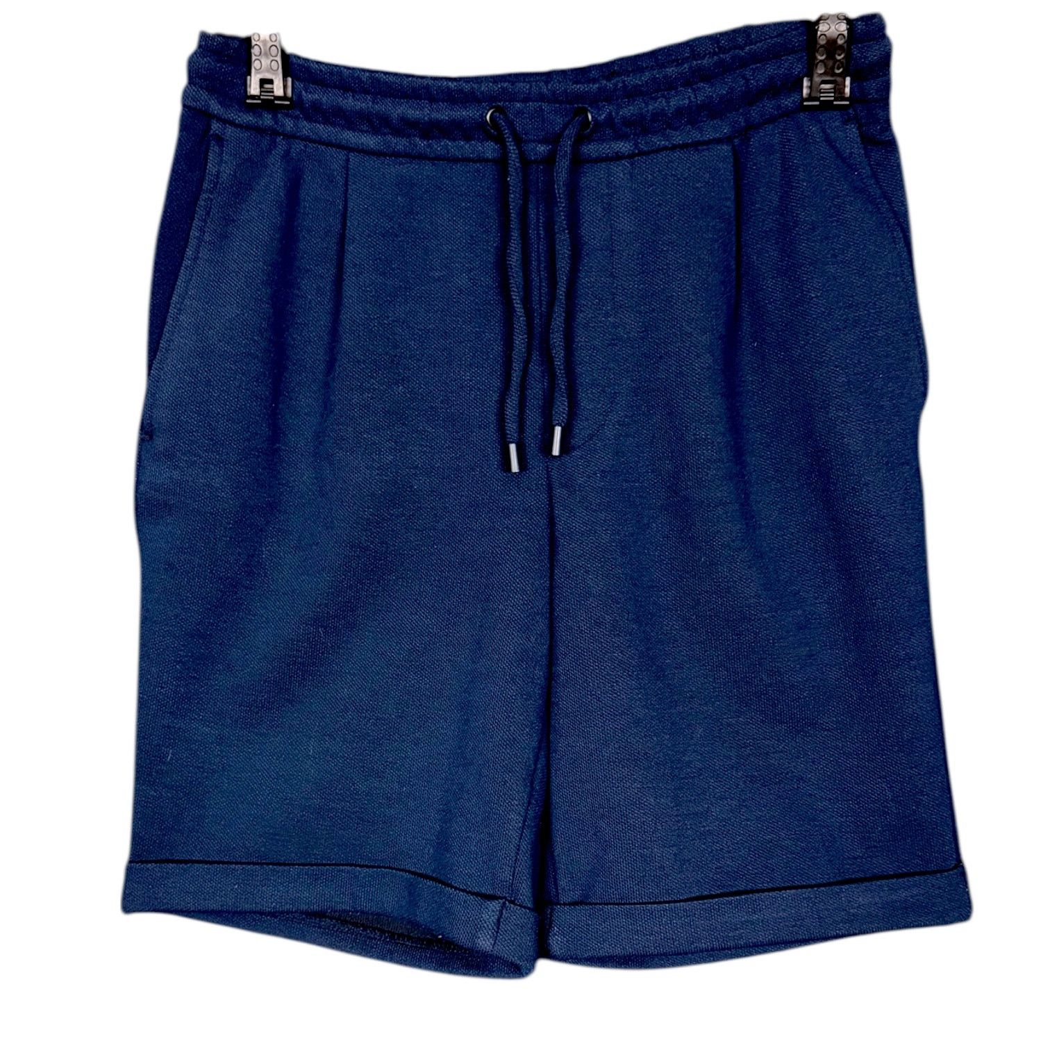 Zara Zara Dark Blue Elastic Waist 8" Inseam Casual Shorts - S Size US 30 / EU 46 - 1 Thumbnail