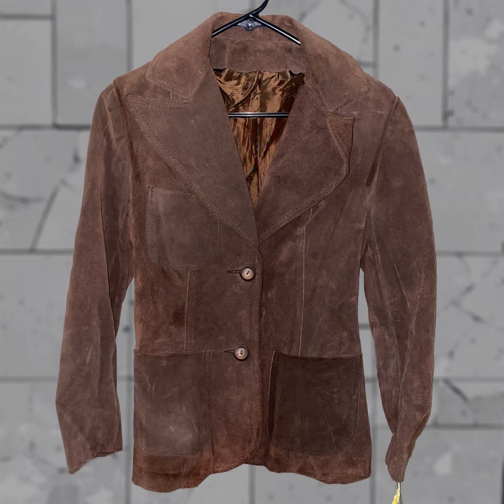 Vintage The Paris Brown Leather 2 Button Sport Coat Women Size 34 NWT Size XXS / US 00 / IT 34 - 1 Thumbnail