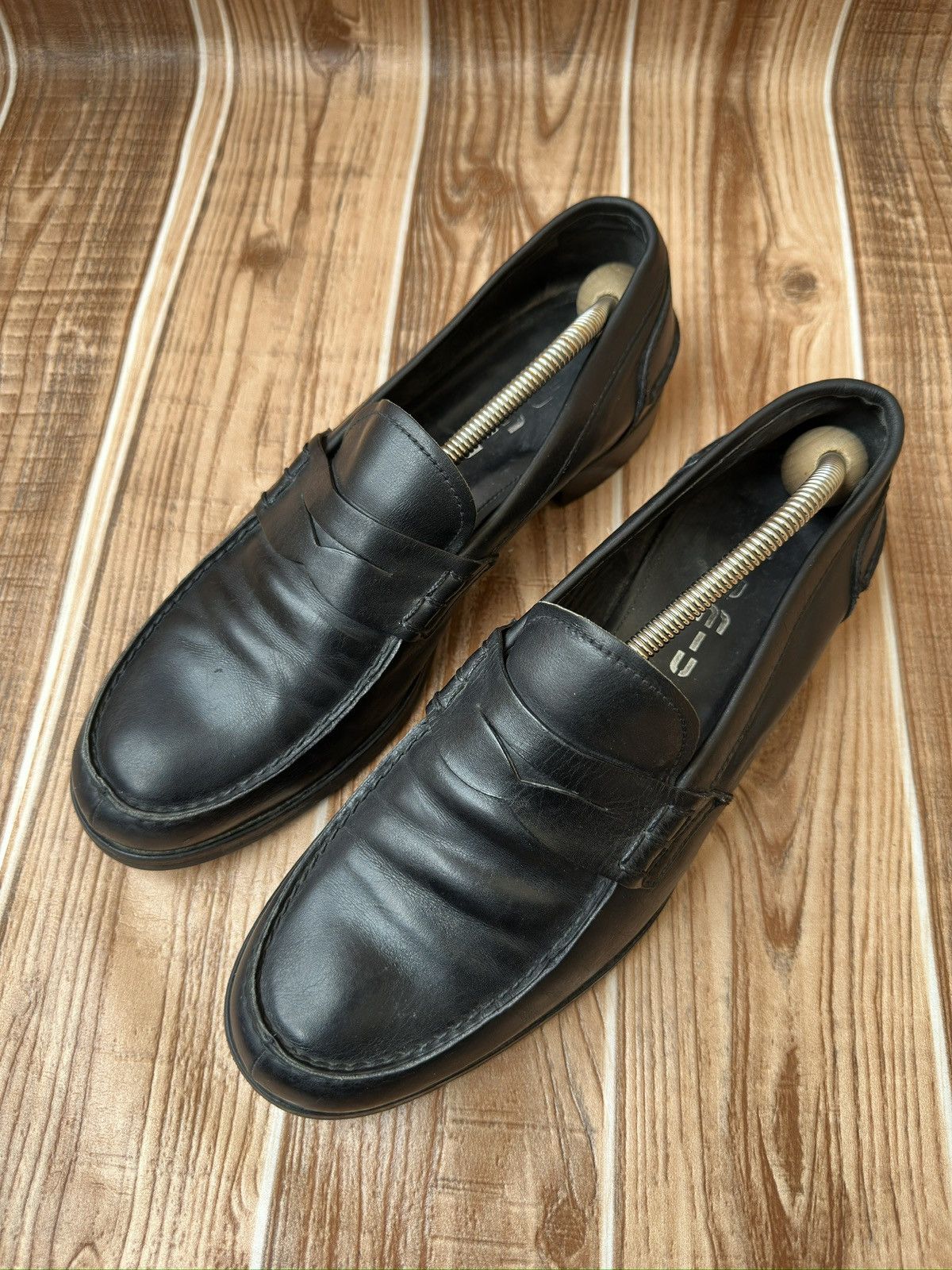 Miu Miu Miu Miu by Prada Black Penny Leather Loafers Size US 9.5 / EU 42-43 - 3 Thumbnail