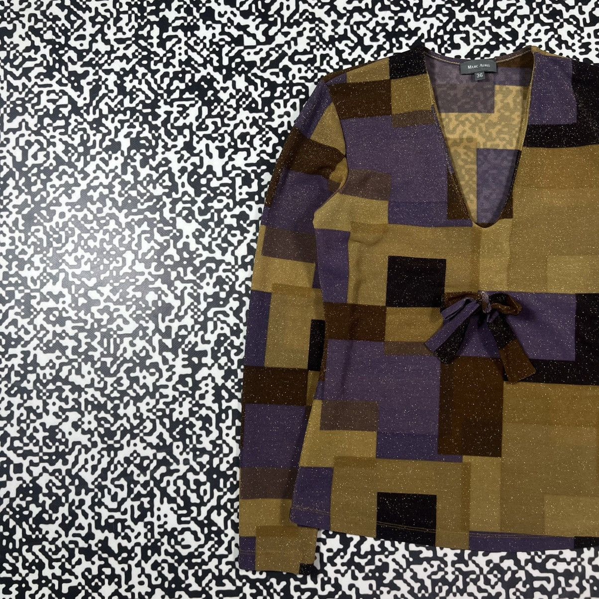 Japanese Brand Vintage Y2K Marc Aurel Checked Mesh Japanese Longsleeve Size S / US 4 / IT 40 - 5 Thumbnail
