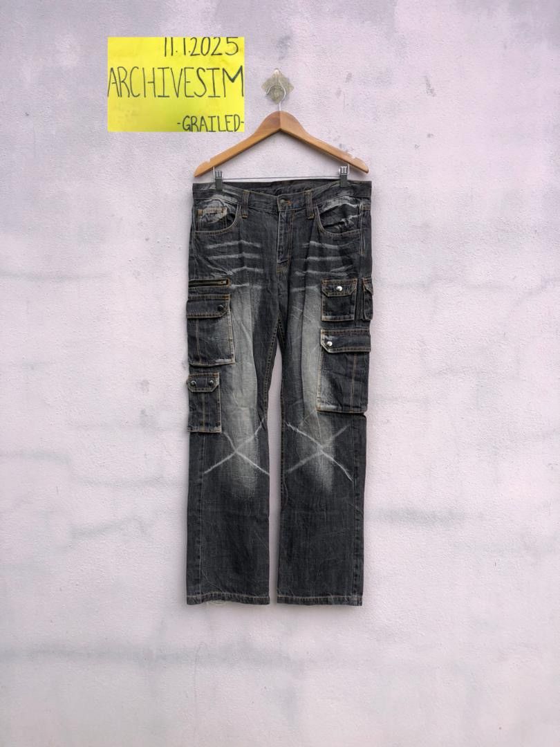 Japanese Brand Japanese Brand Vomanie Flared Cargo Jeans Size US 31 - 2 Thumbnail