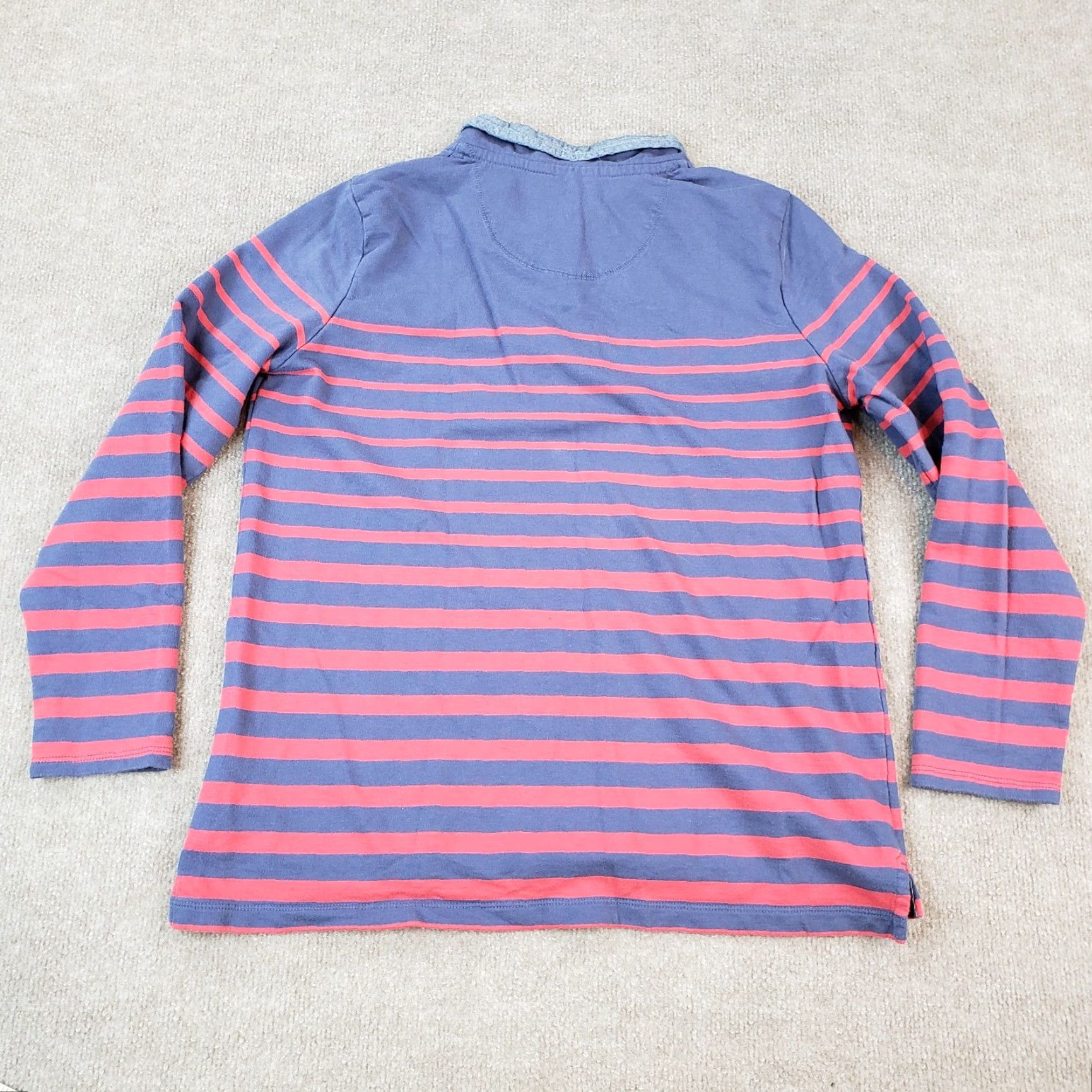 Vintage L.L. Bean Mens Henley Shirt Large Red Blue Striped Long Sleeve Casual Size US L / EU 52-54 / 3 - 8 Thumbnail
