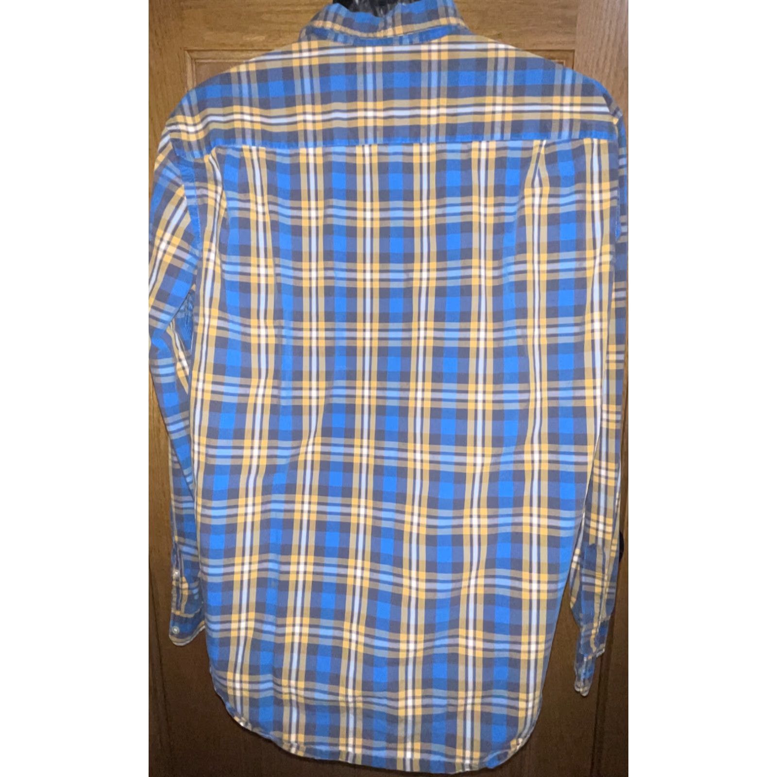 American Eagle Outfitters VINTAGE American Eagle Shirt Athletic Fit Large Blue Yellow Button Up Long Sleeve Mens Size US L / EU 52-54 / 3 - 5 Thumbnail