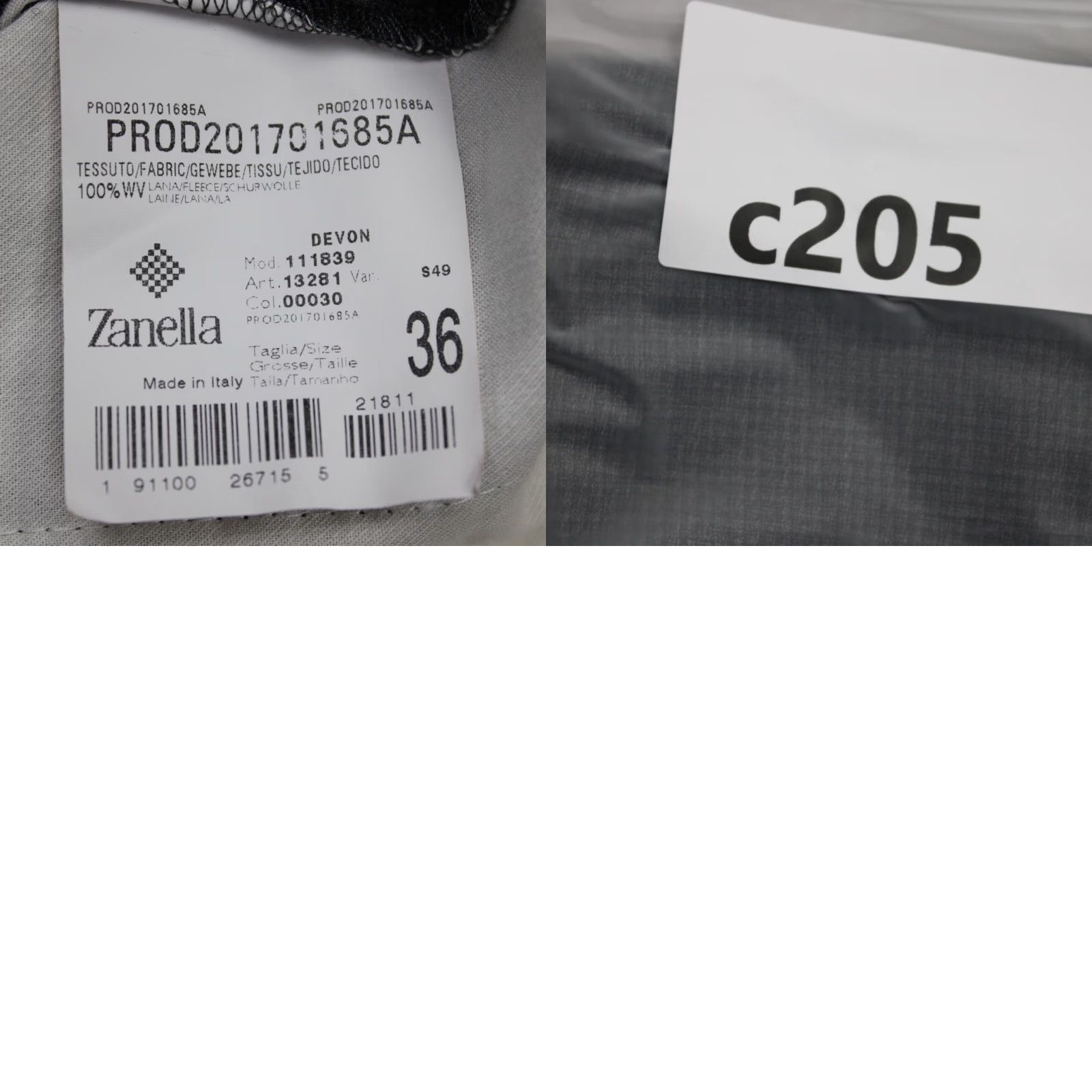 Zanella Zanella Devon Dress Pants Mens 36 Gray Flat Front 100% Wool w/ 30" inseam Size US 36 / EU 52 - 9 Thumbnail
