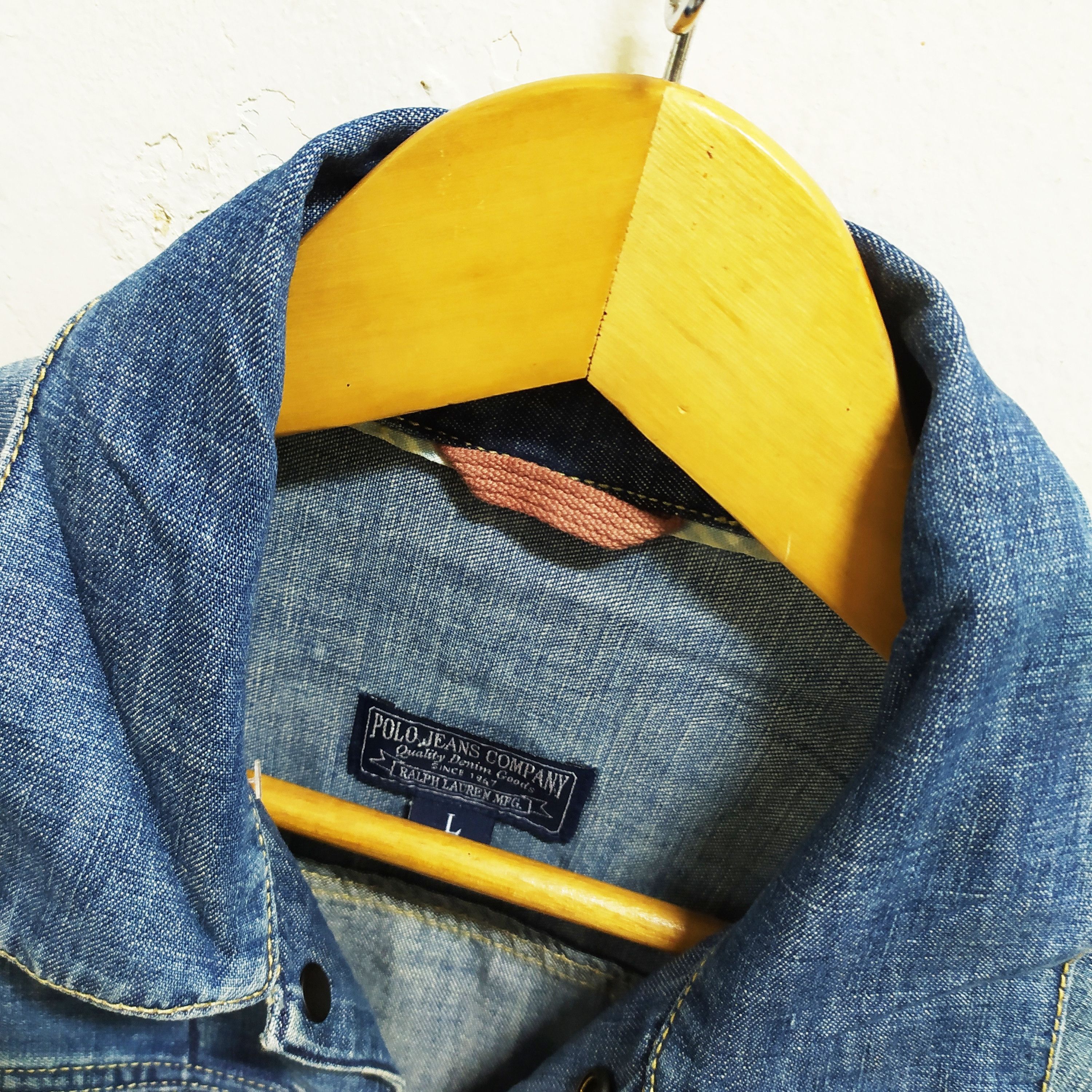 Polo Ralph Lauren × Vintage VTG Polo Jeans Company by Ralph Lauren Zip Up Denim Jacket Size US L / EU 52-54 / 3 - 4 Thumbnail