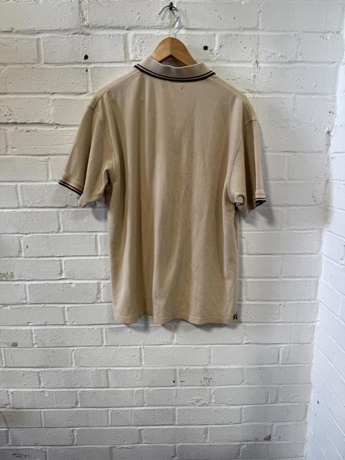 Designer Stylish Beige Polo Shirt with Contrast Collar Size US M / EU 48-50 / 2 - 3 Thumbnail