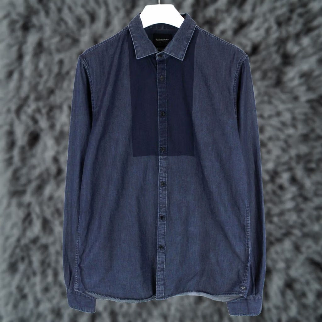 Scotch & Soda SCOTCH & SODA Shirt Men XL Denim Button-Up Spread Neck Blue Size US XL / EU 56 / 4 - 1 Thumbnail