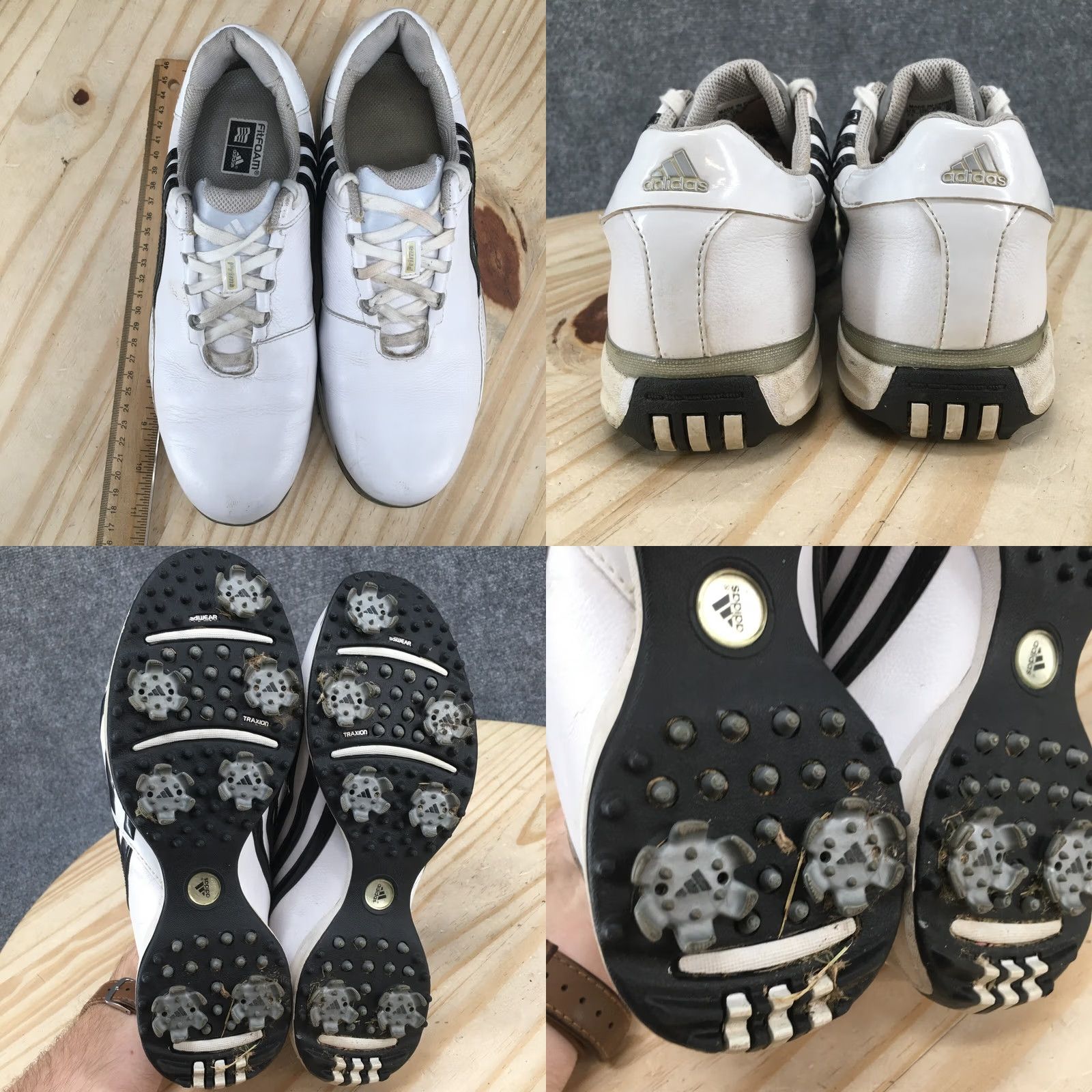 Adidas Adidas Golf Cleats Mens 7.5 White Black Stripe Driver Prima Soft Spike 737819 Size US 8 / EU 41 - 8 Thumbnail