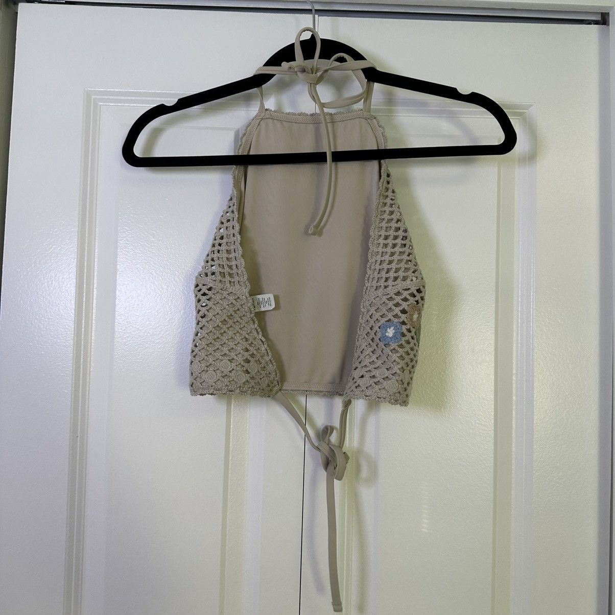 American Eagle Outfitters Aerie Crochet Floral Boho Halter Top Medium Size M / US 6-8 / IT 42-44 - 2 Thumbnail