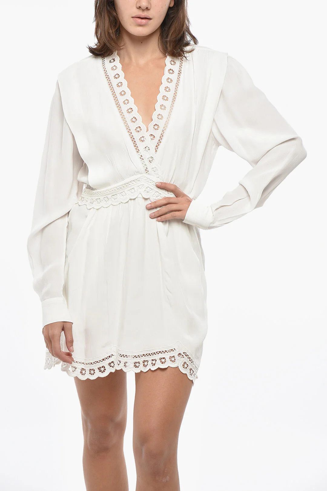 Isabel Marant og1mm0326 Mini Dress in White Size M / US 6-8 / IT 42-44 - 4 Thumbnail