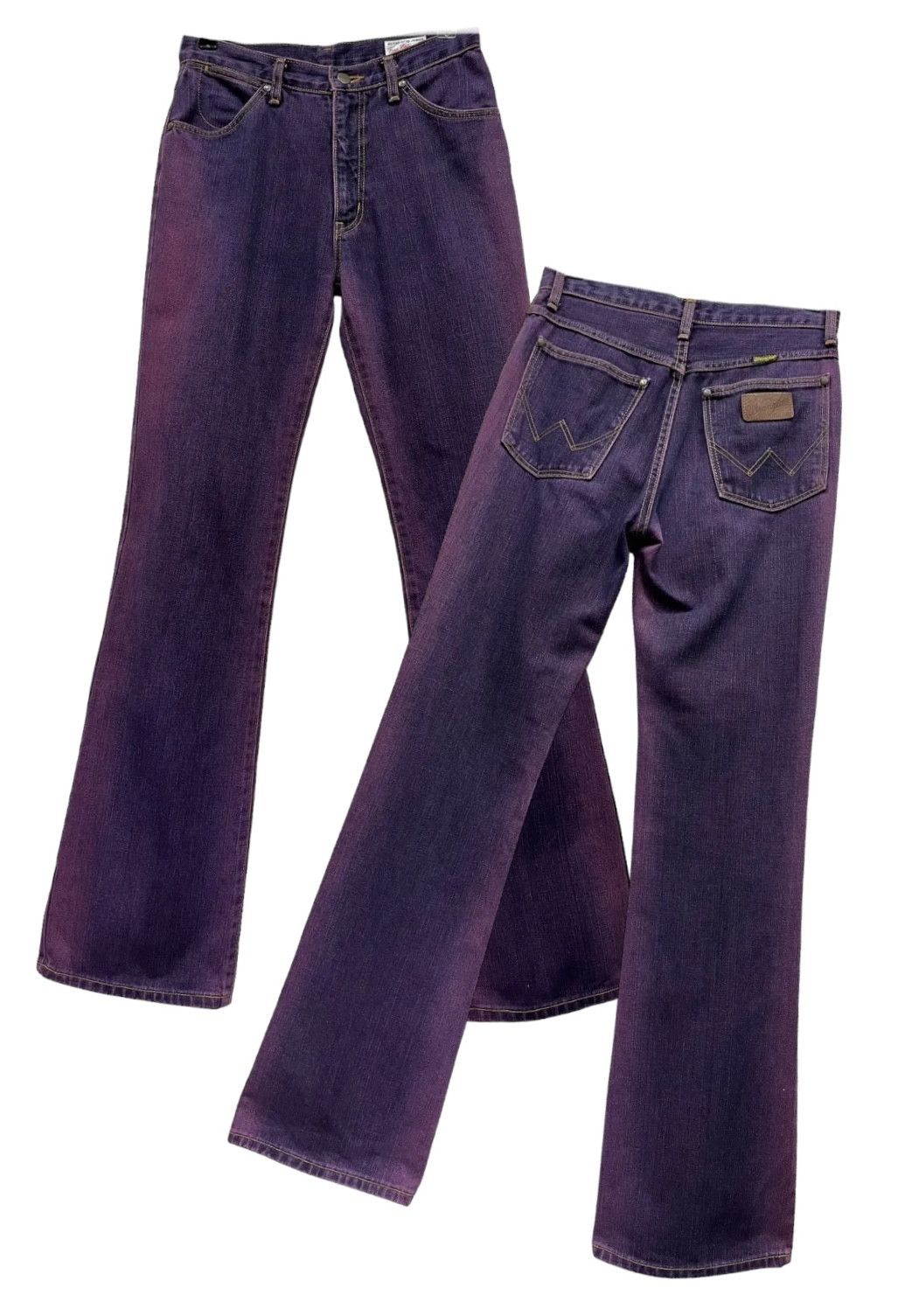 Indigo × Vintage × Wrangler 🔥Indigo Purple Vtg Blue Bell High Waist Flare Denim Japan Size US 28 / EU 44 - 1 Thumbnail