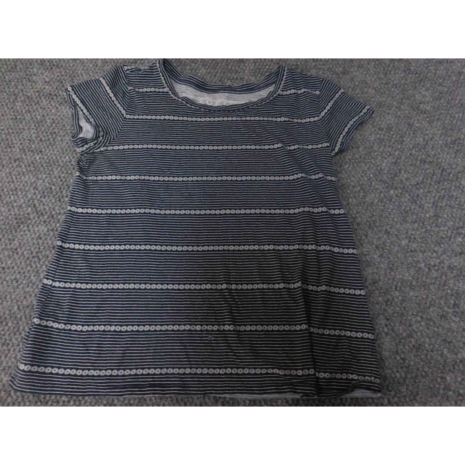 J.Crew J.CREW Blouse XS Blue Striped Short Sleeve Pullover Round Neck Casual Stretch Womens Regular Colorful Button Size XS / US 0-2 / IT 36-38 - 3 Thumbnail