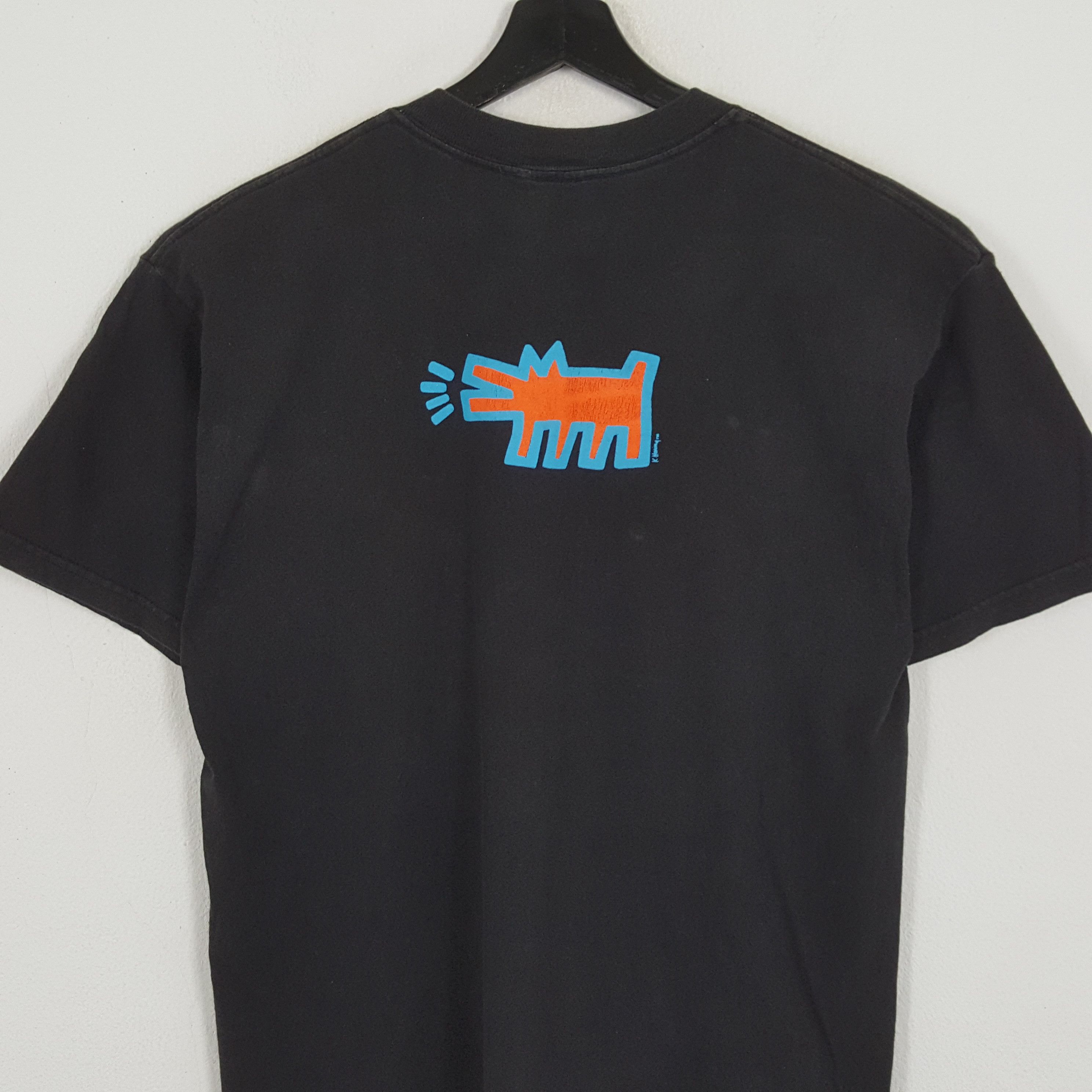 Keith Haring × Vintage KEITH HARING Pop Shop Center Design Streetwear Tshirt Size US L / EU 52-54 / 3 - 4 Thumbnail