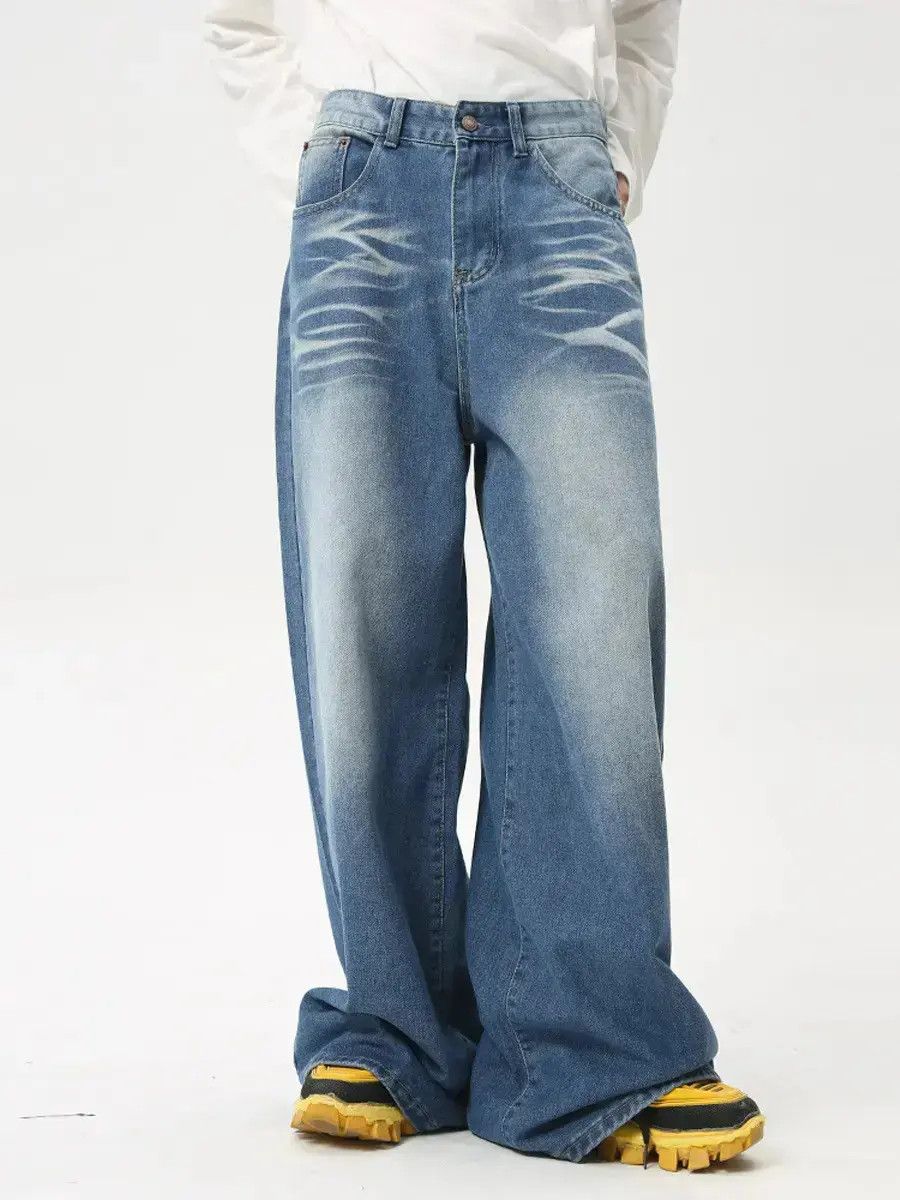 Japanese Brand Retro loose high street wide leg jeans Size US 32 / EU 48 - 3 Thumbnail