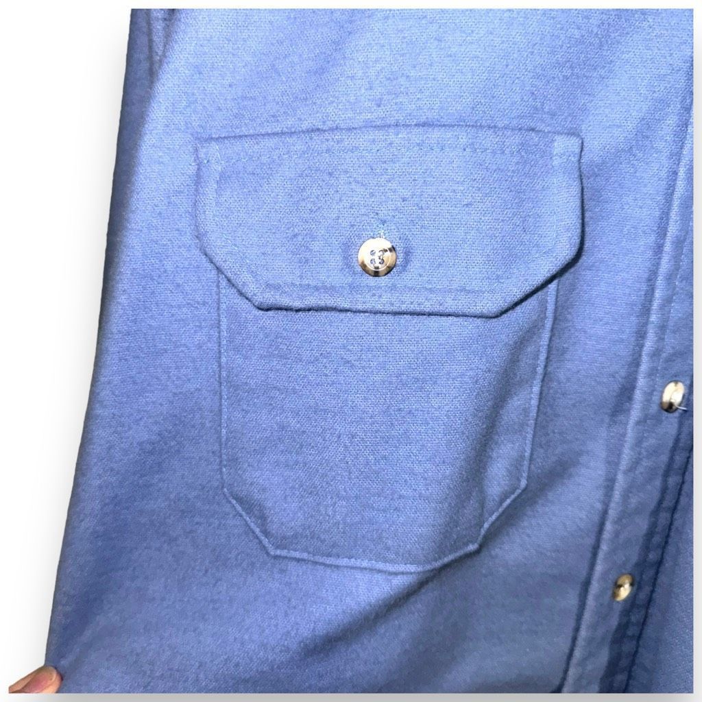 Other 60s Dunn’s Sky Blue Made in USA Chamois Flannel Sport Shirt Size US L / EU 52-54 / 3 - 3 Thumbnail