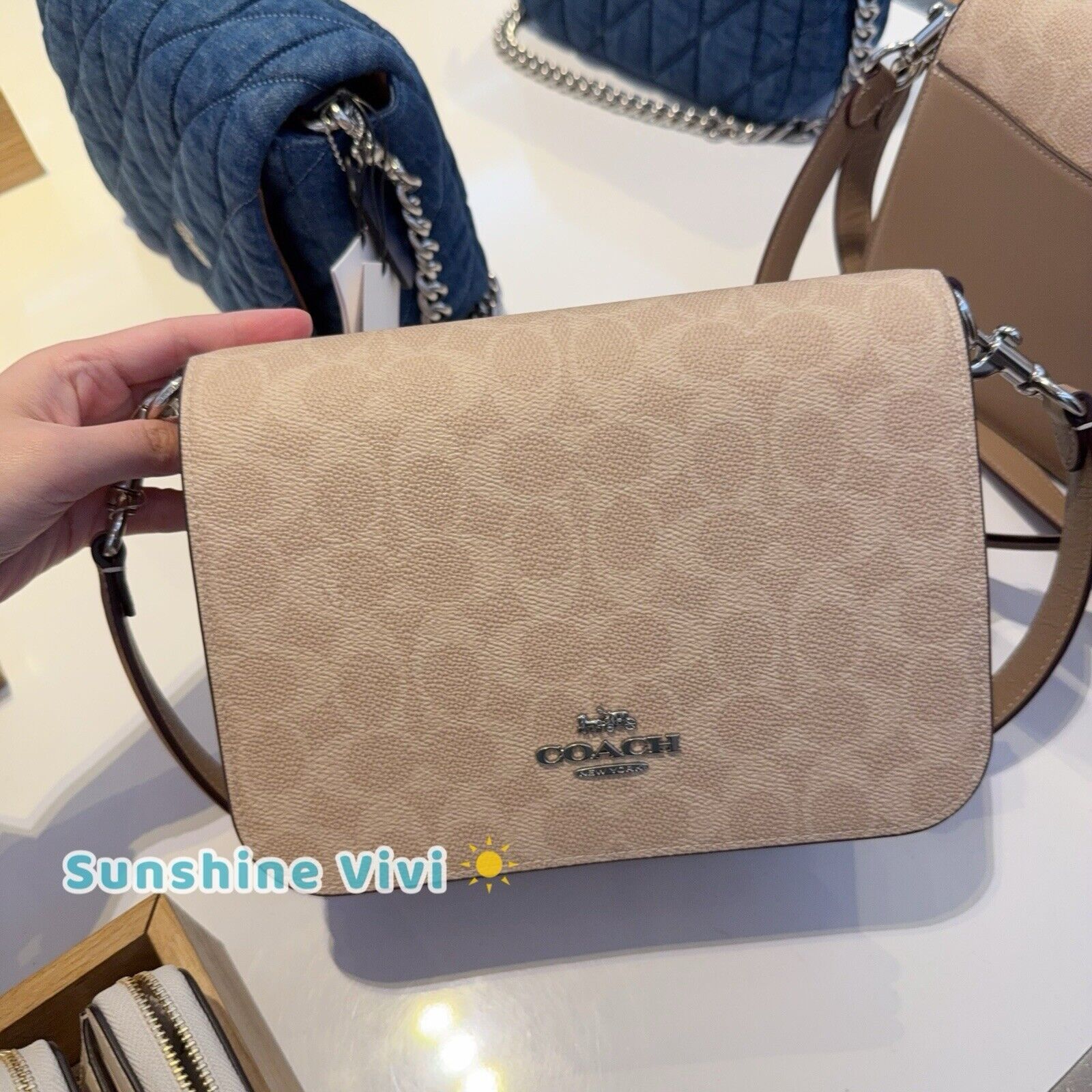 Coach NWT COACH Quinn Bag CZ770 Canvas/Silver/Sand/Taupe Size ONE SIZE - 1 Thumbnail
