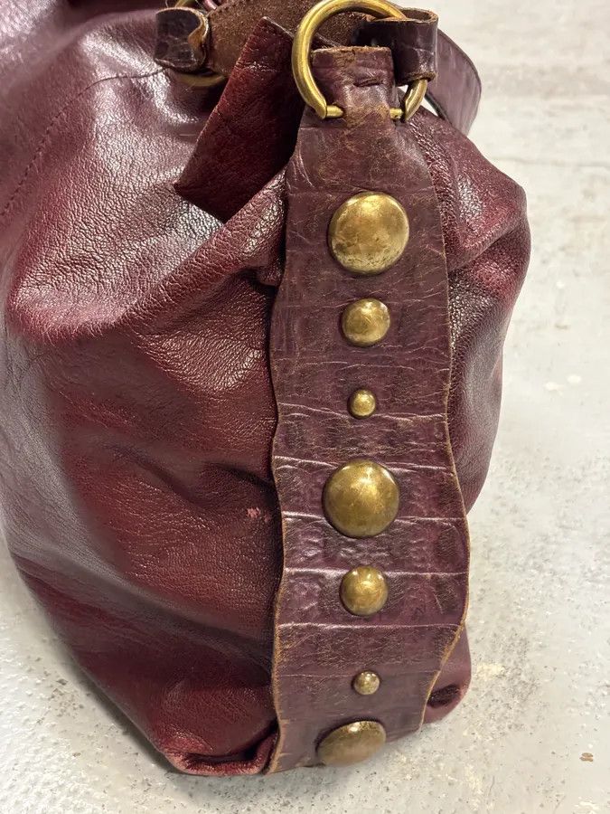 Roberto Cavalli Roberto Cavalli Bordeaux Studded Leather Shoulder Bag Size ONE SIZE - 11 Thumbnail