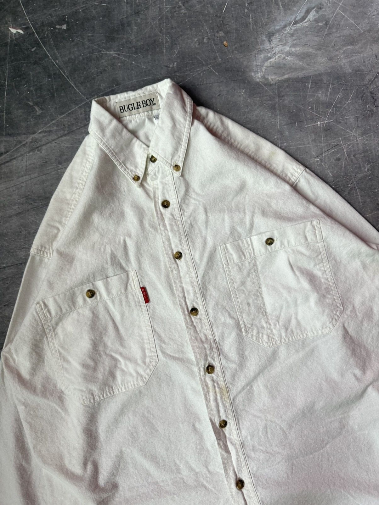 Vintage Vintage Bugle Boy Club Long-sleeve Buttondown Shirt (M) Size US M / EU 48-50 / 2 - 3 Thumbnail