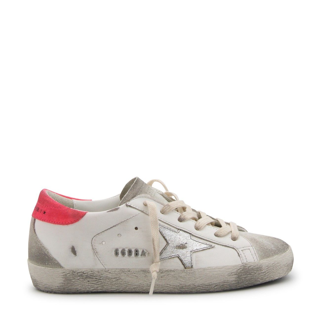 o1bcso1str0725 Fucsia Leather Sneakers in White