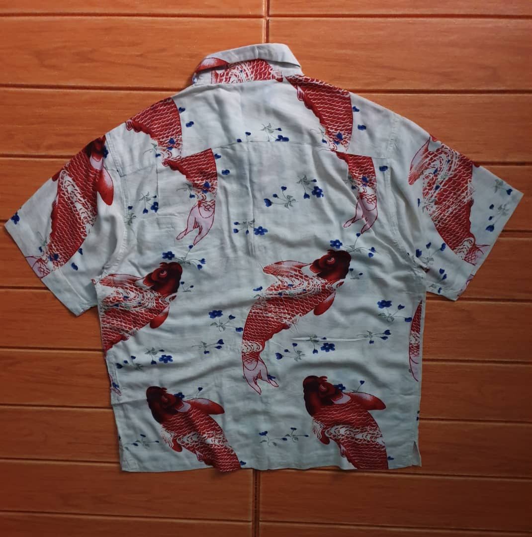 Japanese Brand 💥Tropical koi fish yakuza Japanese style shirt Size US XL / EU 56 / 4 - 9 Thumbnail