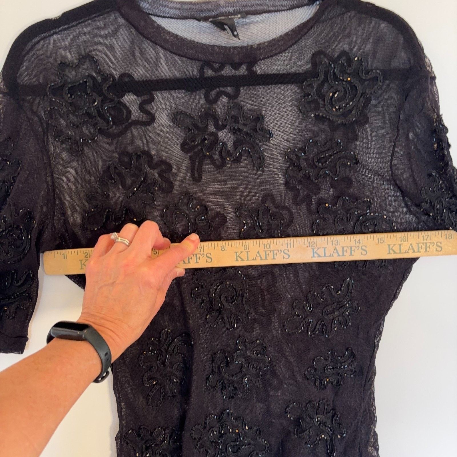 Vivienne Tam Vintage Vivienne Tam Sheer Beaded Top Womens Size 3 S Black Size S / US 4 / IT 40 - 11 Thumbnail