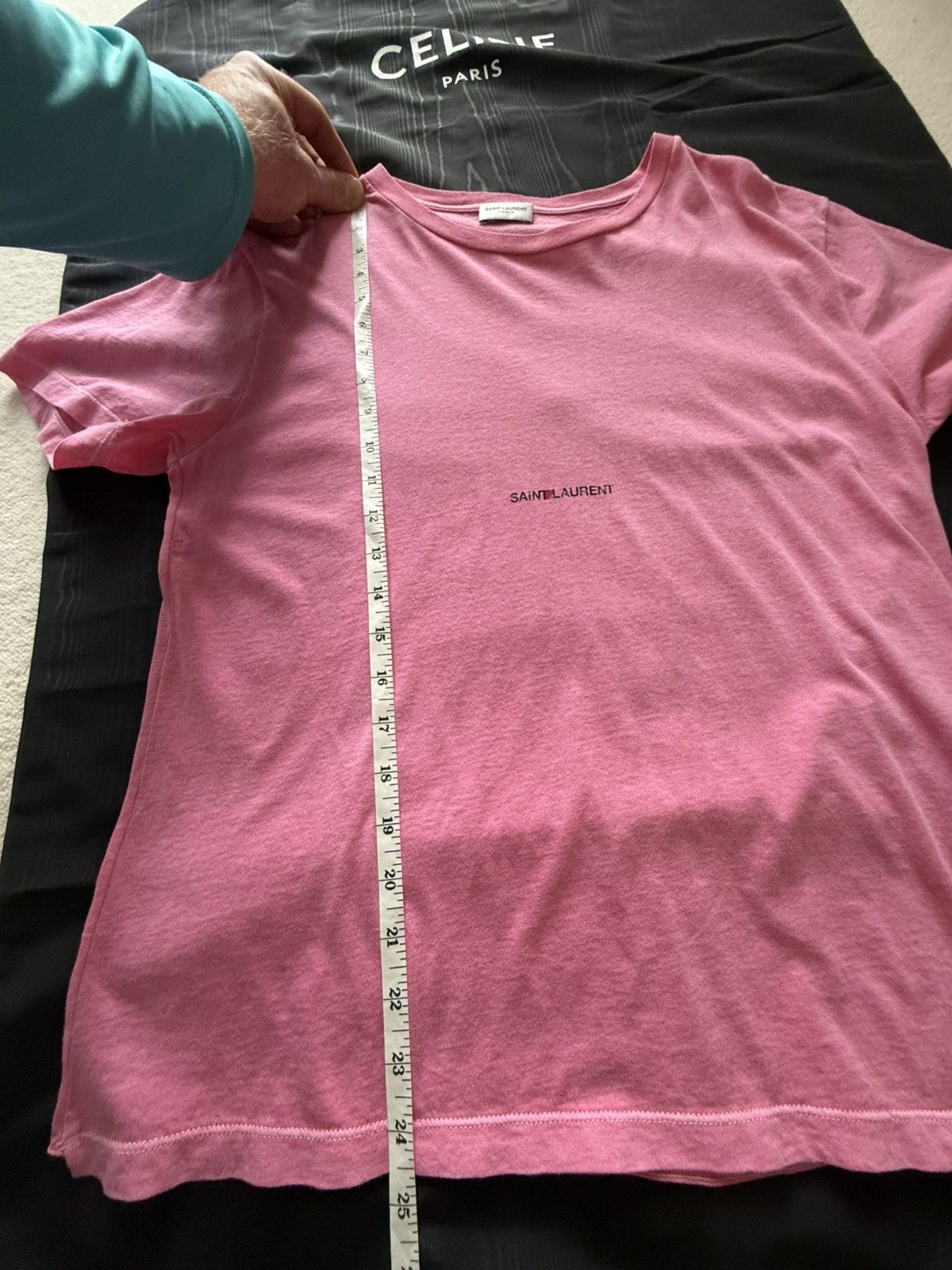 Saint Laurent Paris $550 Saint Laurent Rive Gauche logo t shirt pink M grail Size US M / EU 48-50 / 2 - 8 Thumbnail