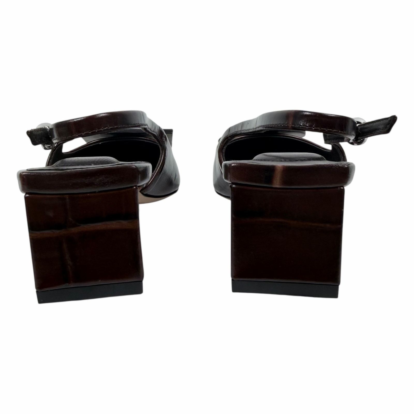 Jacquemus Jacquemus Les Duelo Slingback Pump Croc Emboss Brown 38 Size US 7.5 / IT 37.5 - 10 Thumbnail