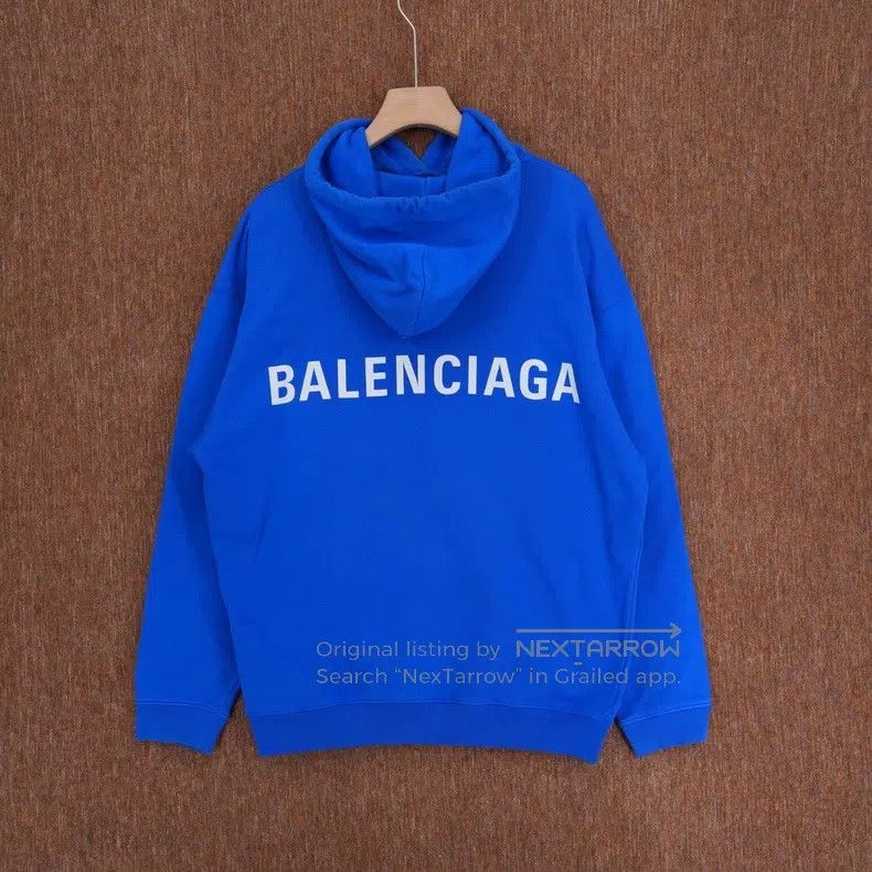Balenciaga Balenciaga Blue back letter hoodie sweater Size US M / EU 48-50 / 2 - 2 Thumbnail