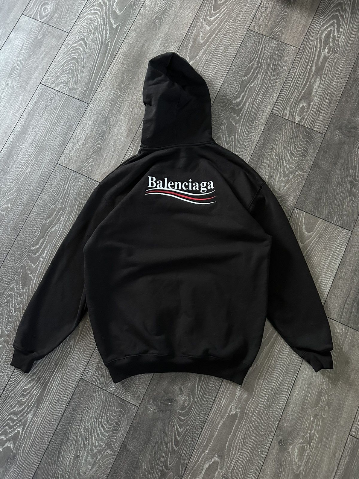 トップス balenciaga Campaign Logos hoodie xs Balenciaga Sponsor Logos Hoodie | Blue | FARFETCH