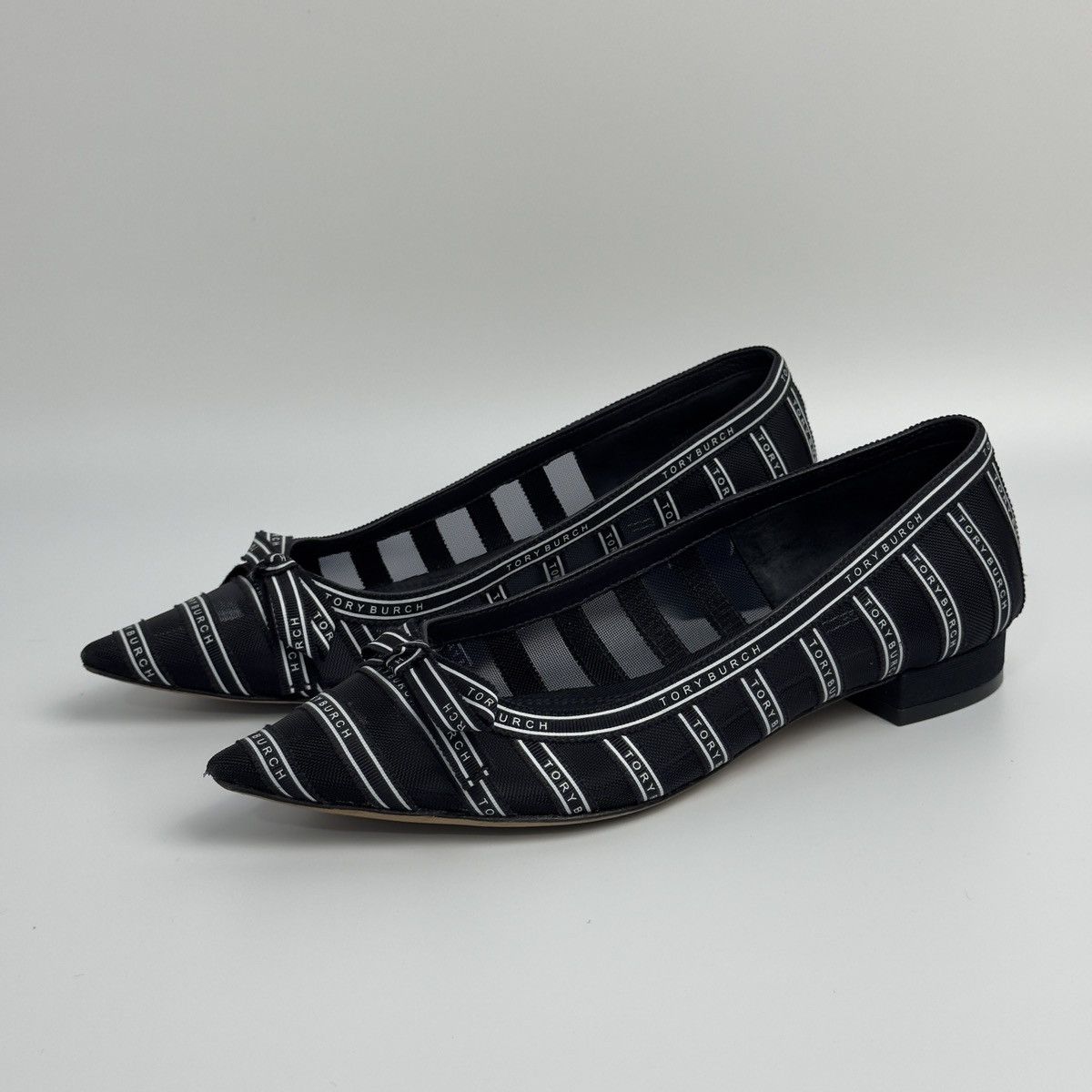 Tory Burch Tory Burch Penelope 20mm Mesh Flats Pointed Toe Logo🖤 Size US 6 / IT 36 - 3 Thumbnail